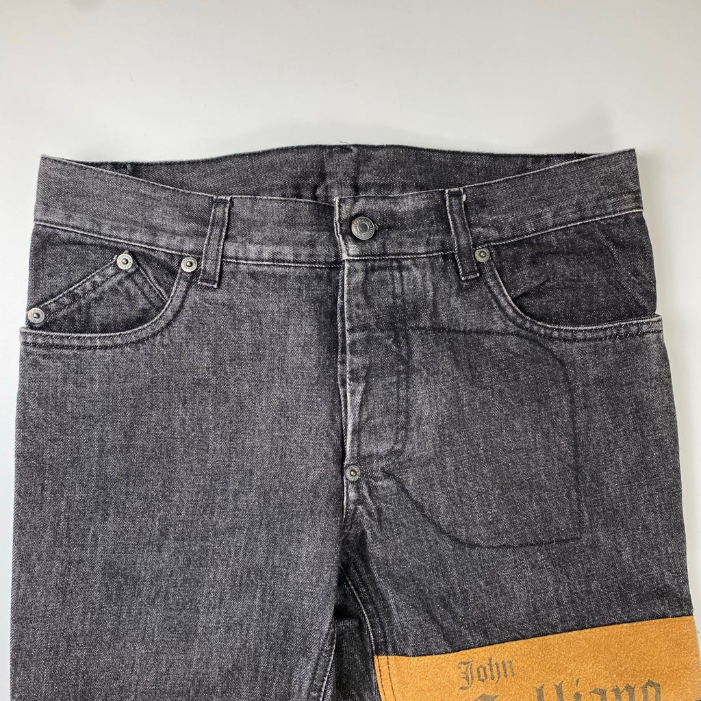 ARCHIVE John Galliano ジョン ガリアーノ / 馬蹄ペイント デニムパンツ スウェードロゴ SIZE:44（W80cm）
