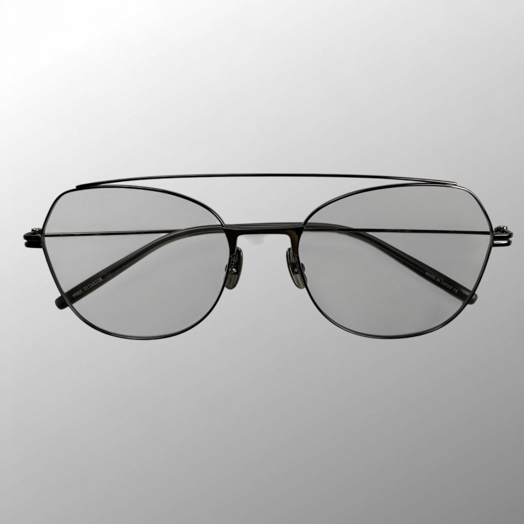 【美品】 金子眼鏡 / PURE TITANIUM ダブルブリッジ  KM-38 GY 参考定価：50,000程度