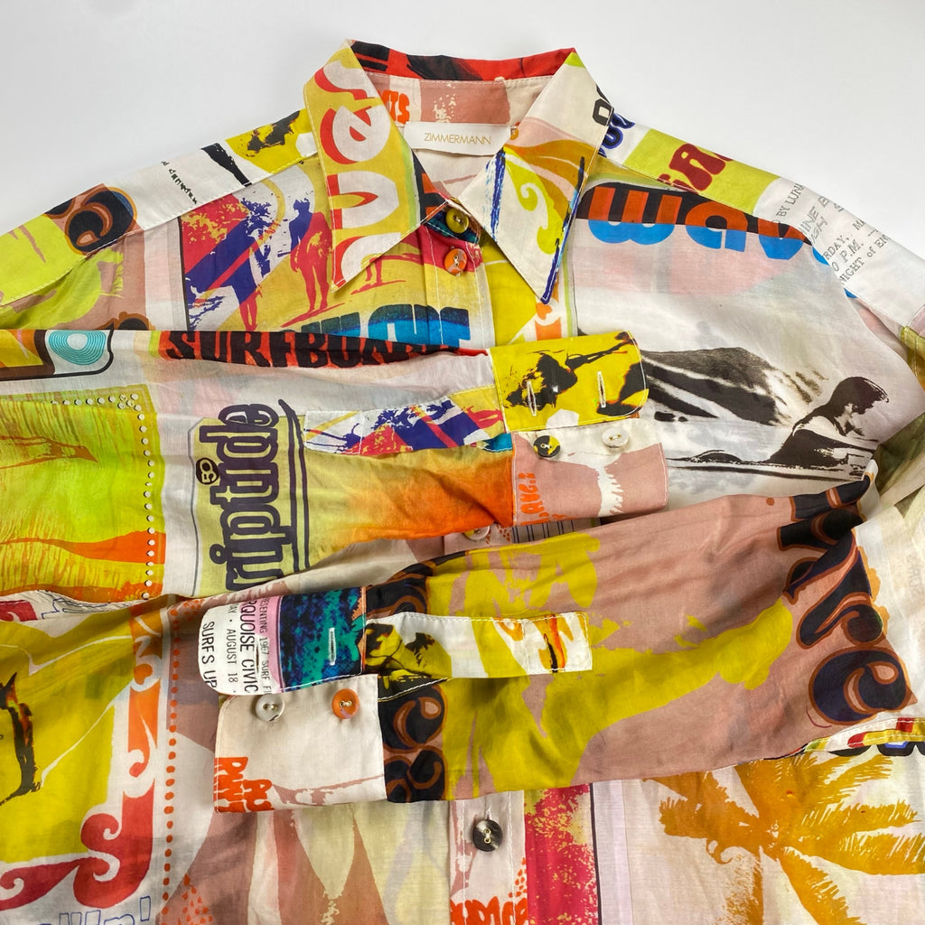 【ユニセックス】 ZIMMERMANN ジマーマン / ヴィンテージサーフ コットンシルク シャツ 参考定価：100,000程度