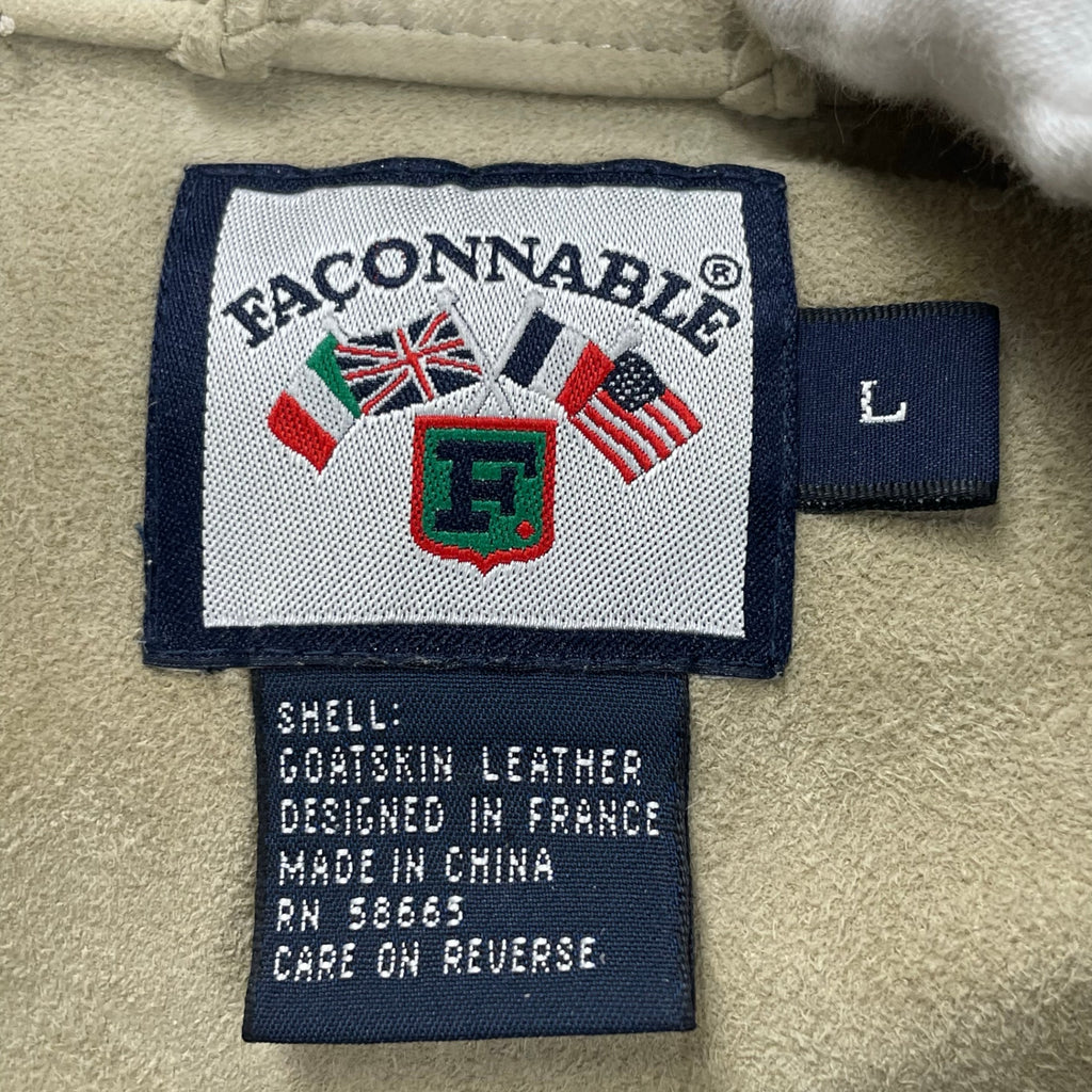 VINTAGE ヴィンテージ FACONNABLE / 古着 ゴートレザーシャツ ボタンダウン SIZE:L