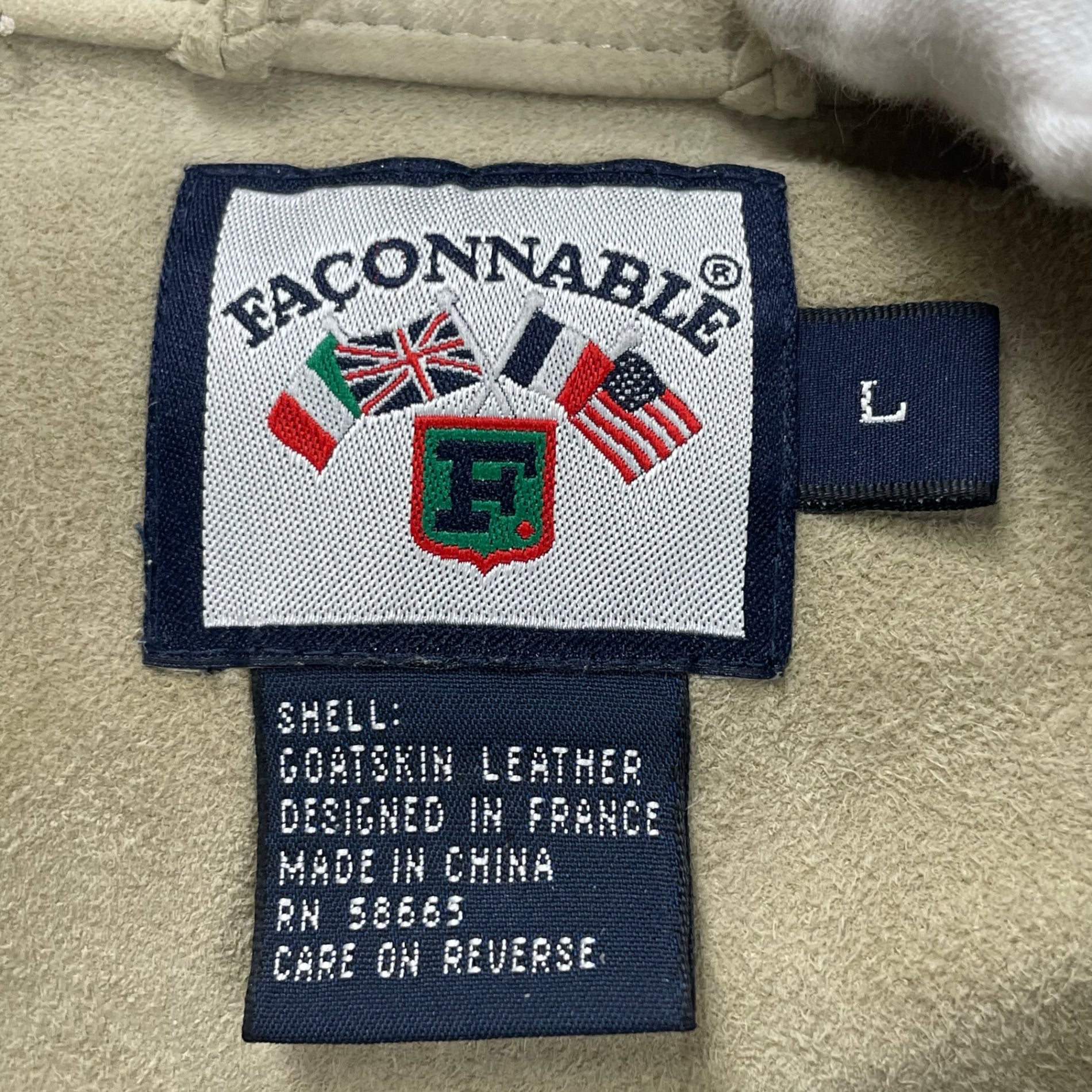 VINTAGE ヴィンテージ FACONNABLE / 古着 ゴートレザーシャツ ボタンダウン SIZE:L