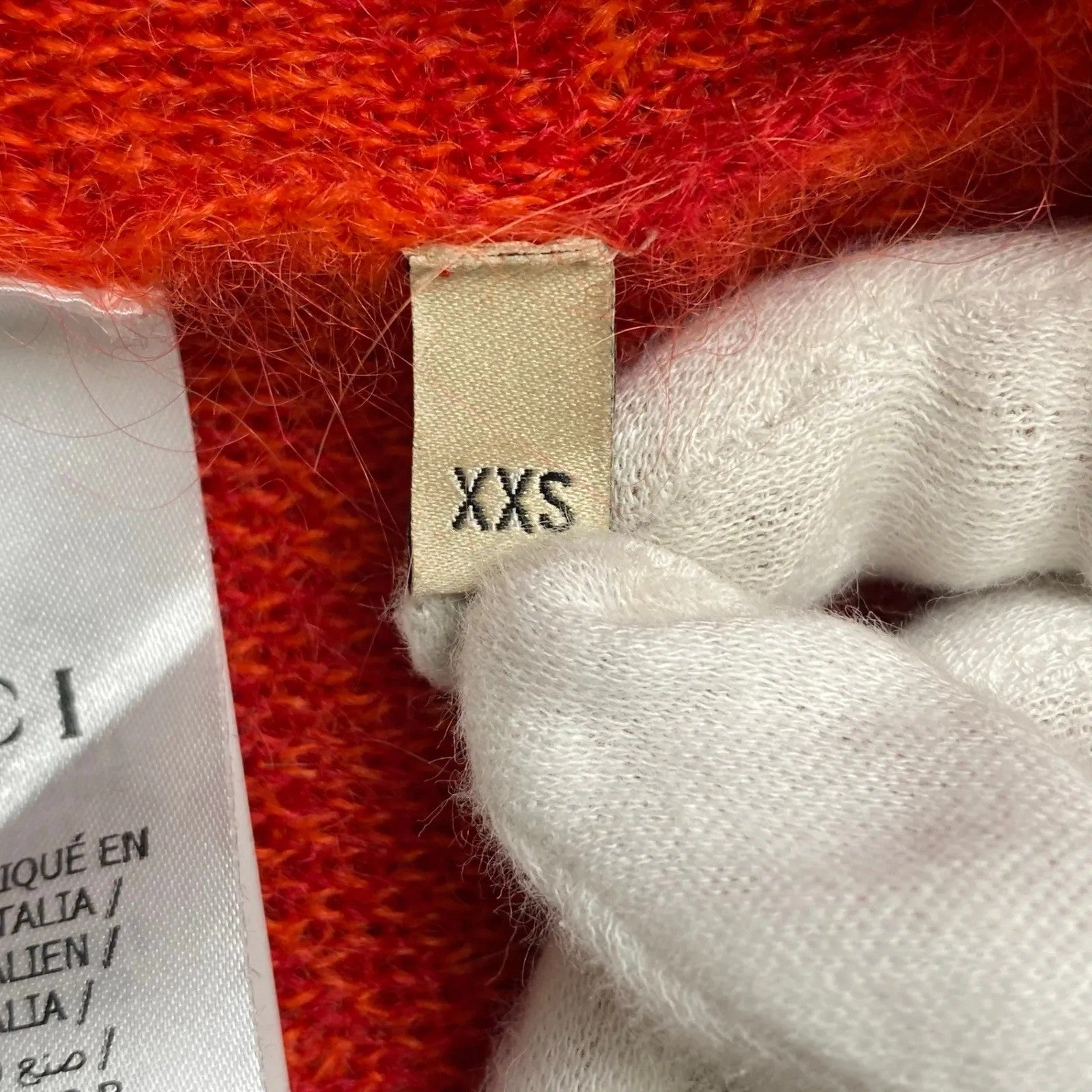 GUCCI グッチ / モヘヤMIX アーガイルベスト オレンジ×レッド 22SS SIZE：XXS