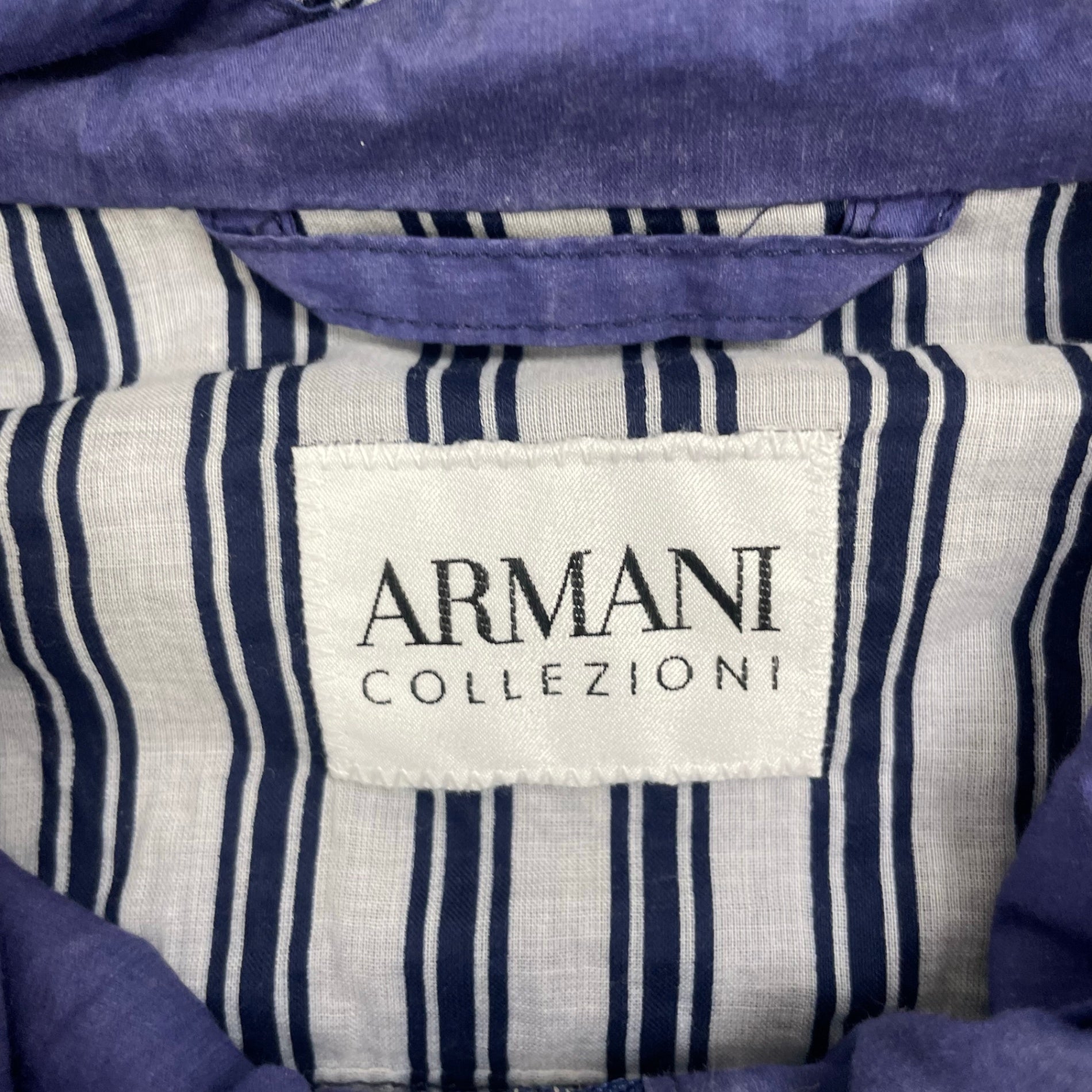 ARMANI COLLEZIONI アルマーニ コレツィオーニ / コットンフーディジャケット ブルー×ホワイト SIZE:46