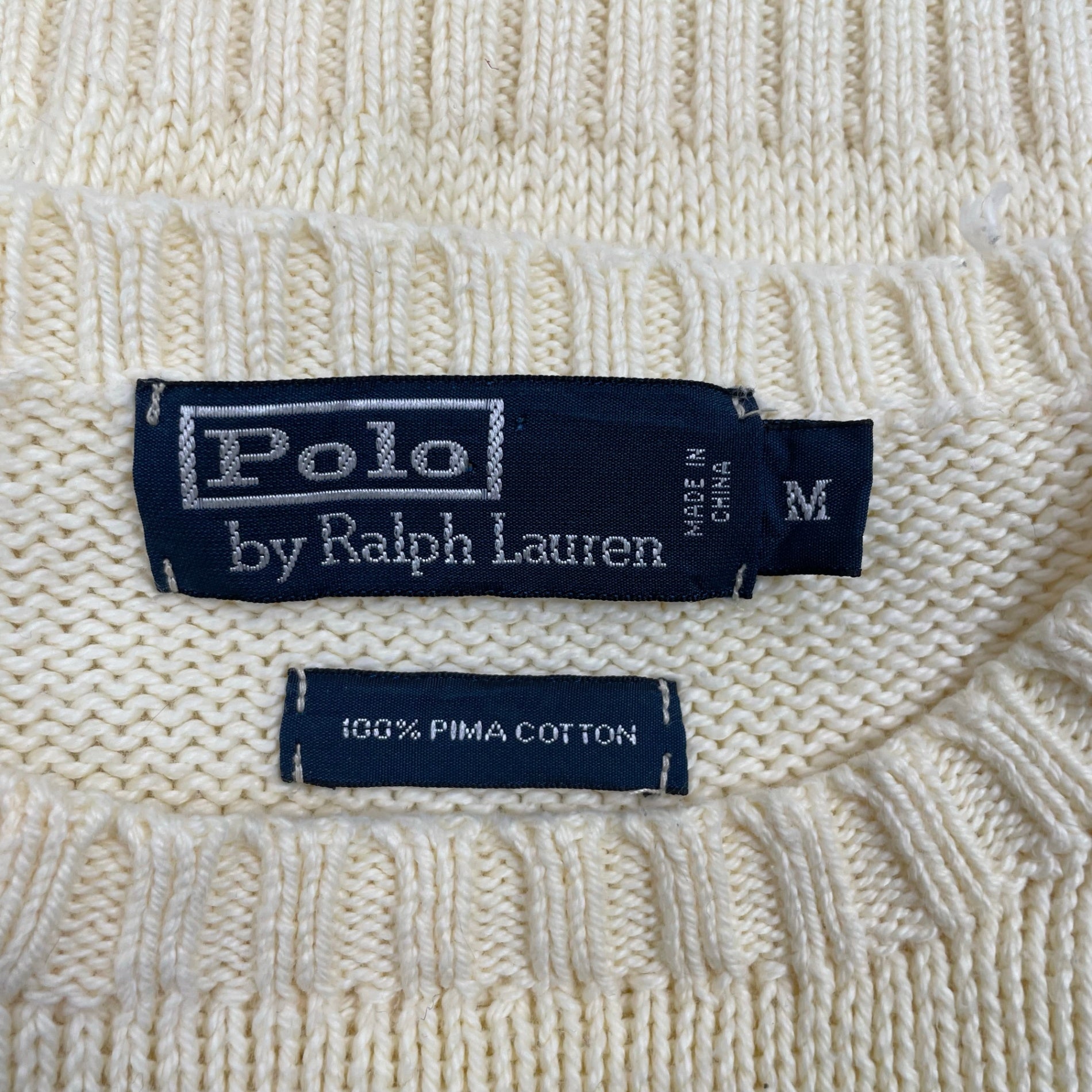 Polo by Ralph Lauren ポロバイラルフローレン / ピマコットン ヴィンテージニット ポニー刺繍 SIZE：M