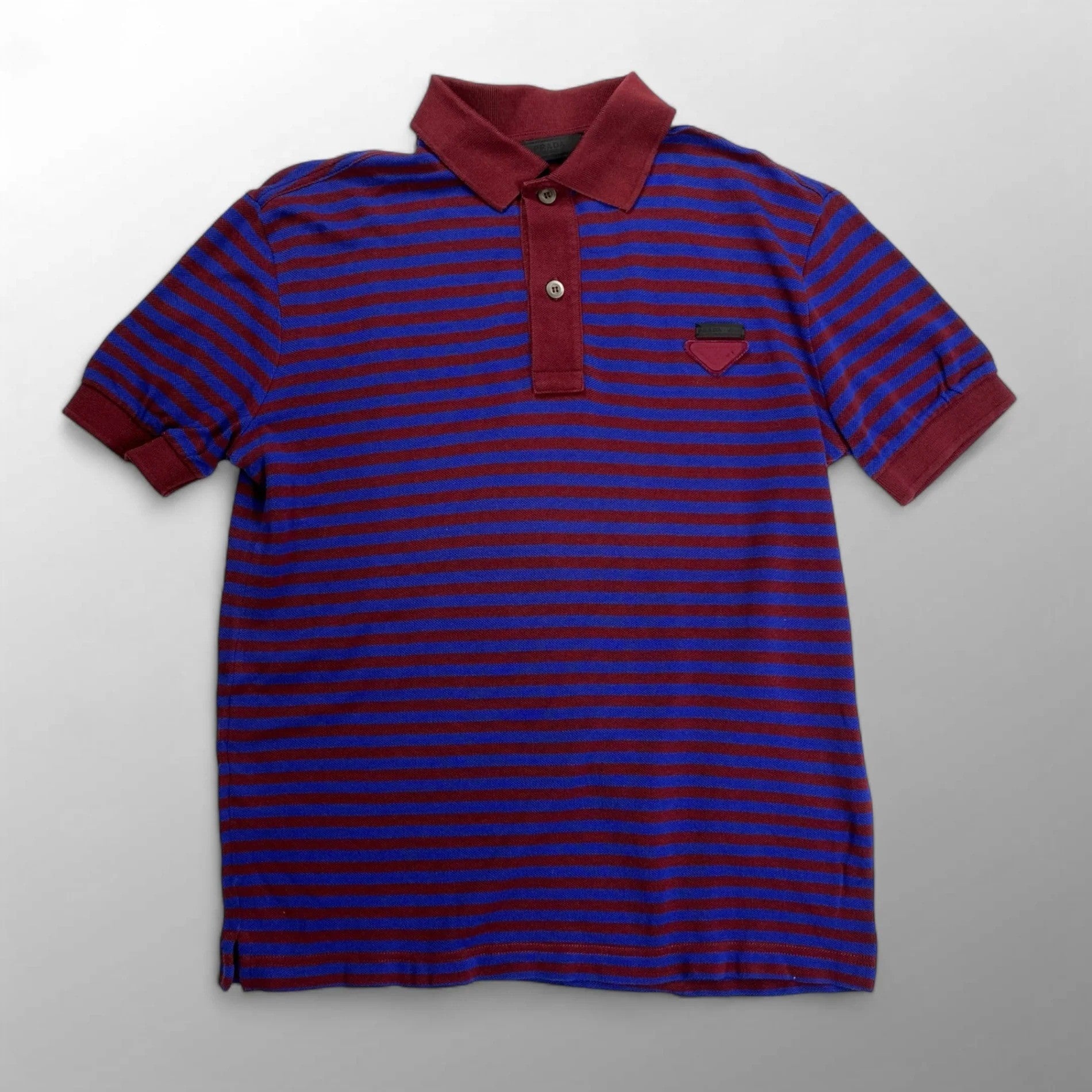 PRADA プラダ / ボーダー ポロシャツ 三角ロゴプレート ユニセックス UJM730 SIZE:XS