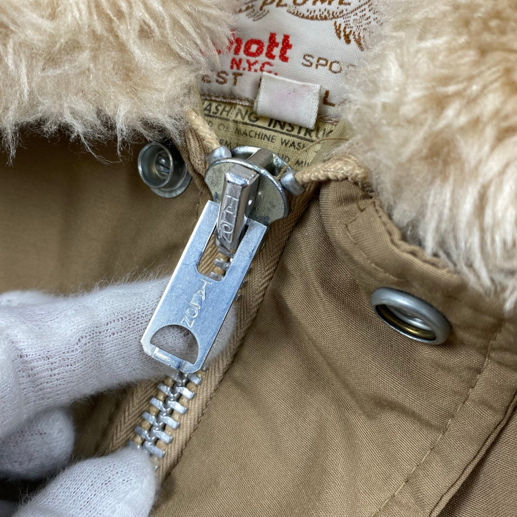 70年代 VINTAGE Schott ショット / ヴィンテージ ダウンジャケット フライトジャケット TALONジップ  ミリタリー SIZE：XS