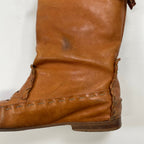 VINTAGE ヴィンテージ / フリンジレザーブーツ ブラウン Y2K イタリア製 SIZE:24.5cm程度