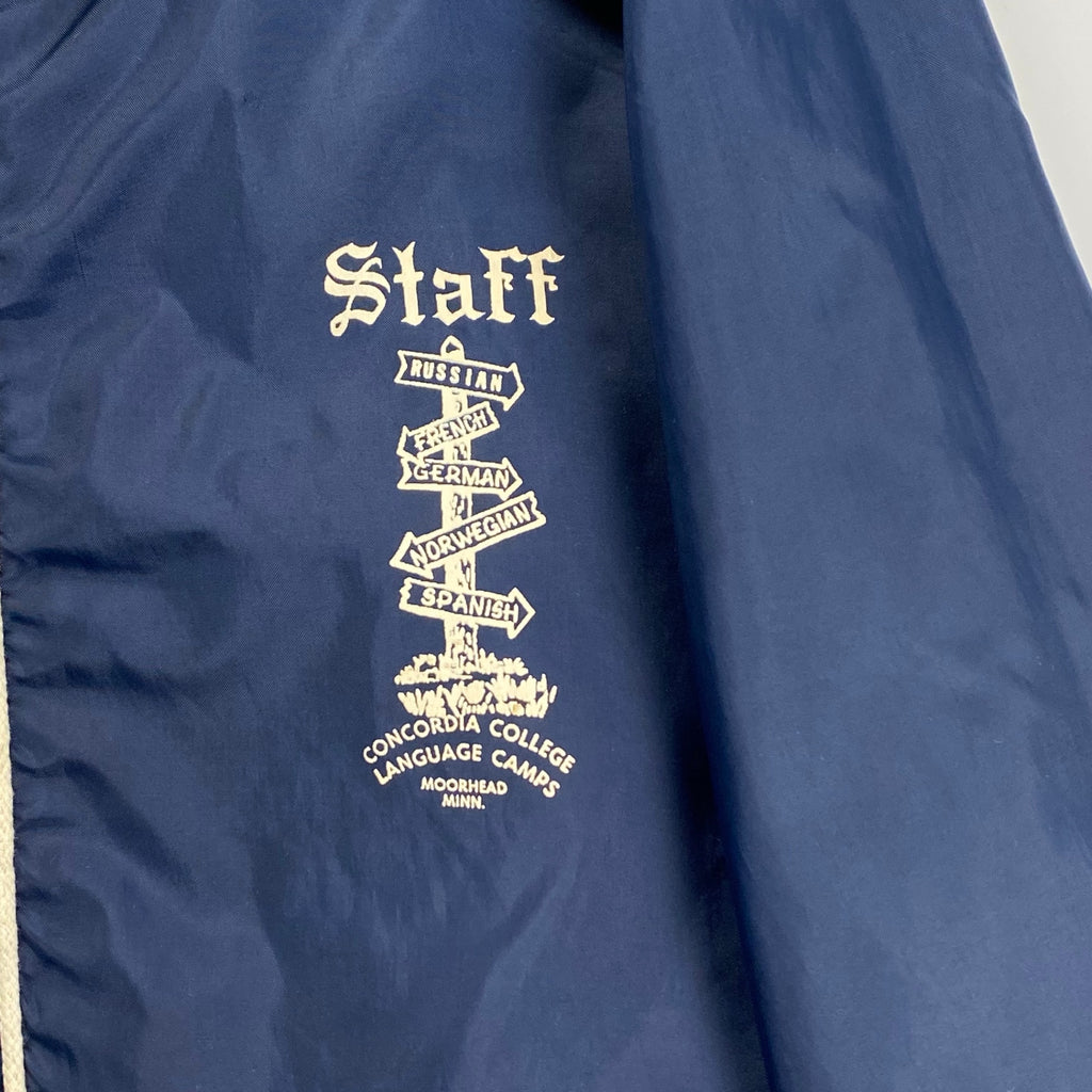 60年代 Champion チャンピオン / ヴィンテージナイロンジャケット ランタグ C中 片ツメ ネイビー SIZE:L