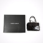 GIORGIO ARMANI / 90-00s ヴィンテージ クロコ型押しハンドバッグ 参考定価：400,000程度