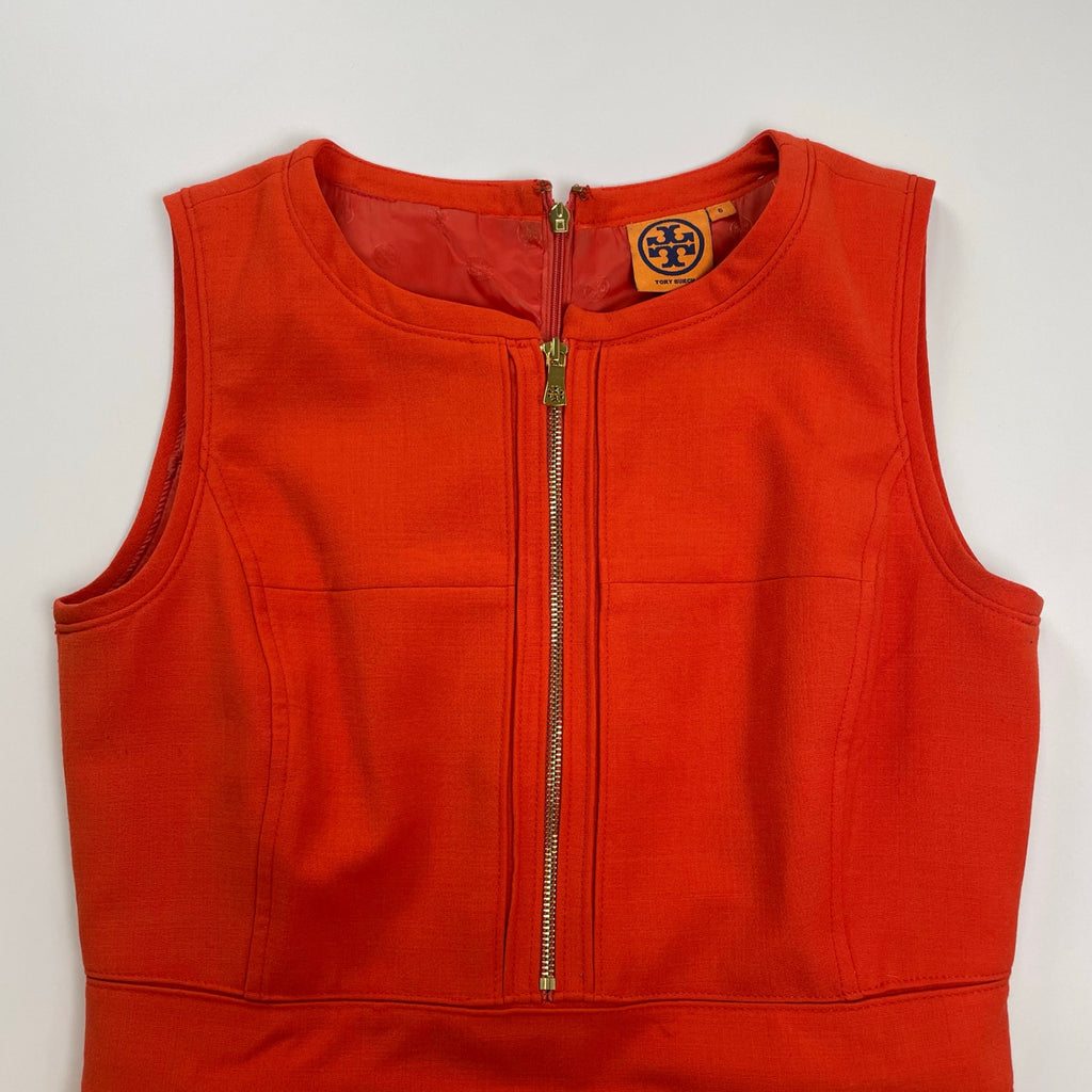 TORY BURCH トリーバーチ / ジップデザインワンピース オレンジ 参考定価：50,000程度 SIZE：6