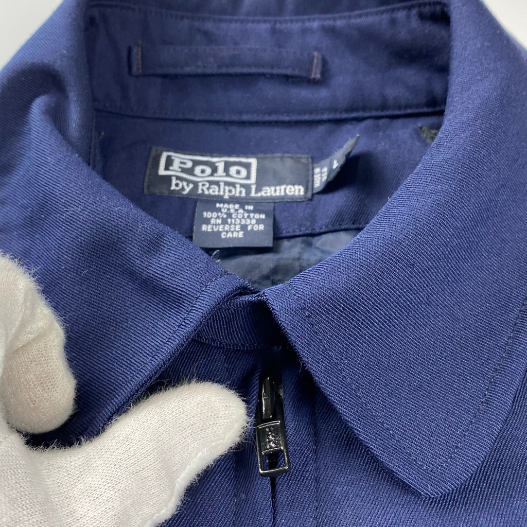 90s USA製 Polo by Ralph Lauren ポロバイラルフローレン / コットンギャバジン スウィングトップ エポレット付 SIZE:L