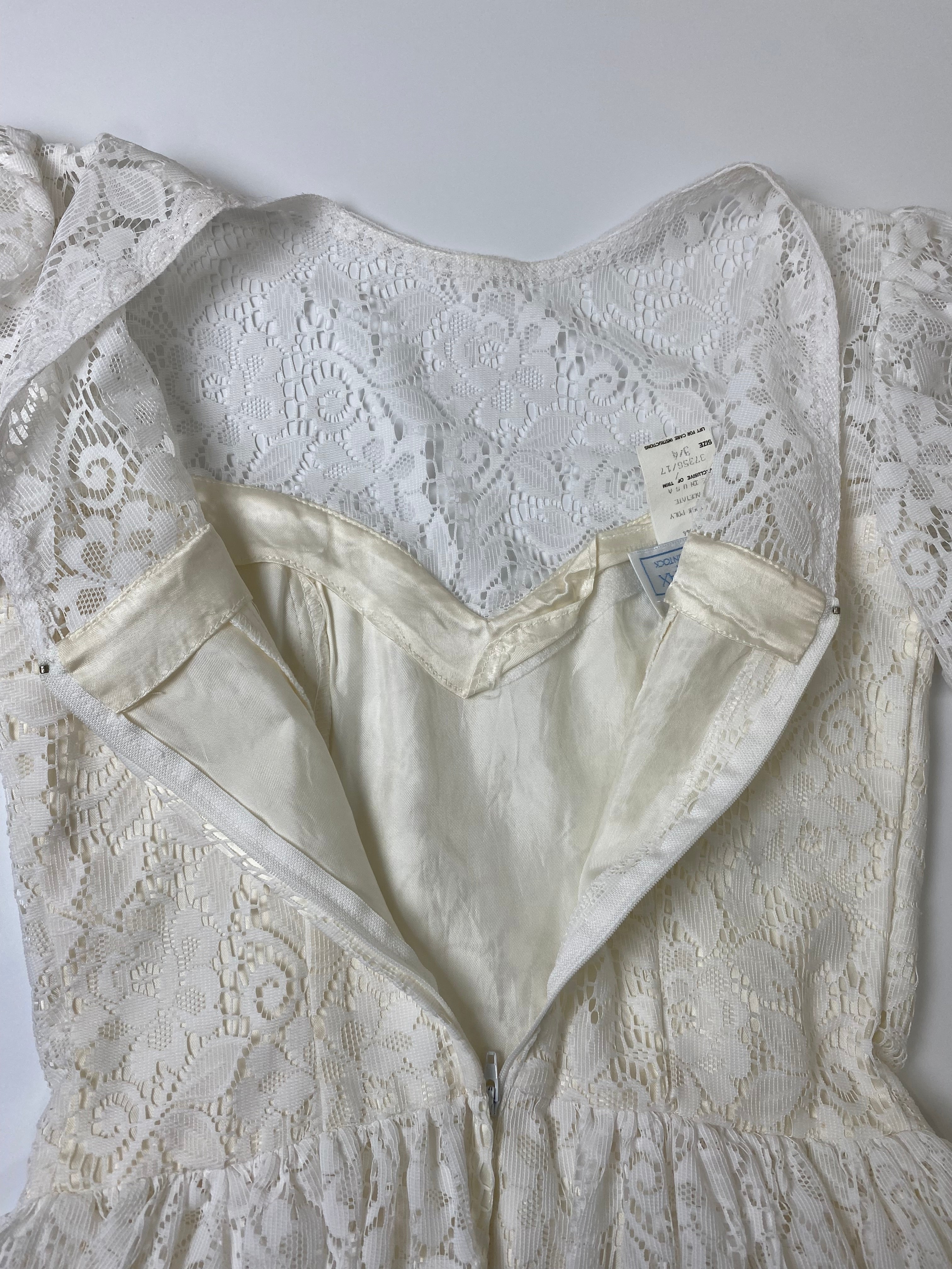 GUNNE SAX ガニーサックス オールレースホワイトドレス ワンピース 80s