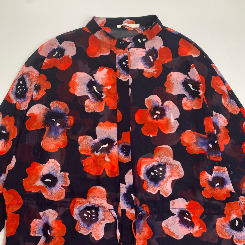 5 PREVIEW ファイブ プレビュー / シャツワンピース フラワープリント チャーム付 参考定価：40,000程度 SIZE：S