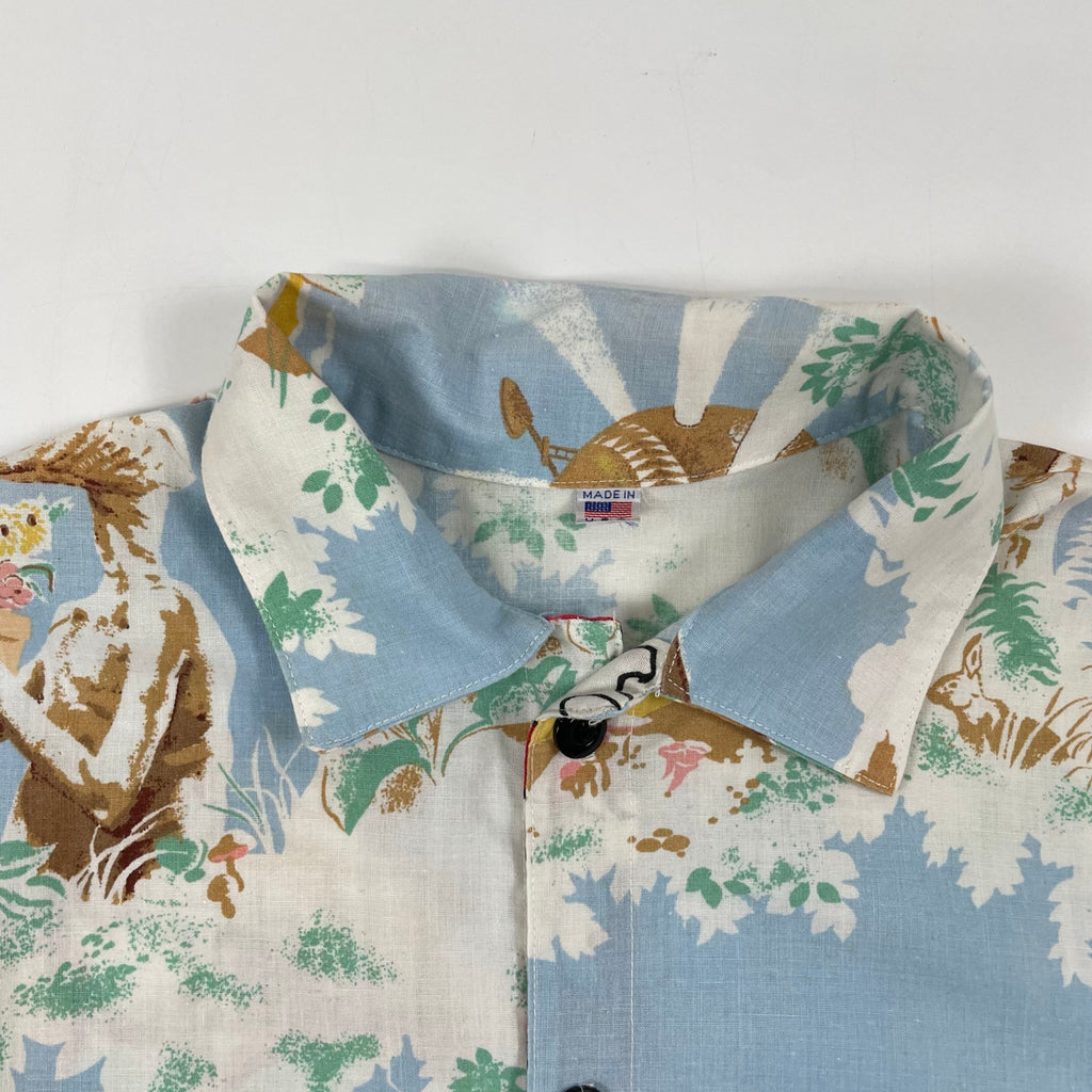 VINTAGE / 【E.T.】 USA製 ヴィンテージシーツリメイクシャツ SIZE:S(M程度)