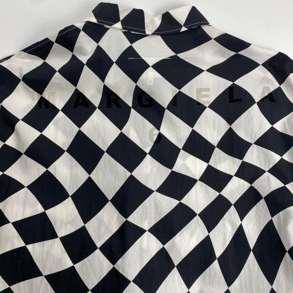 MM6 Maison Margiela  エムエムシックスメゾンマルジェラ / OVERSIZED DISTORTED CHESS PRINT LONG SHIRT チェッカーボード ロングシャツ SIZE：S