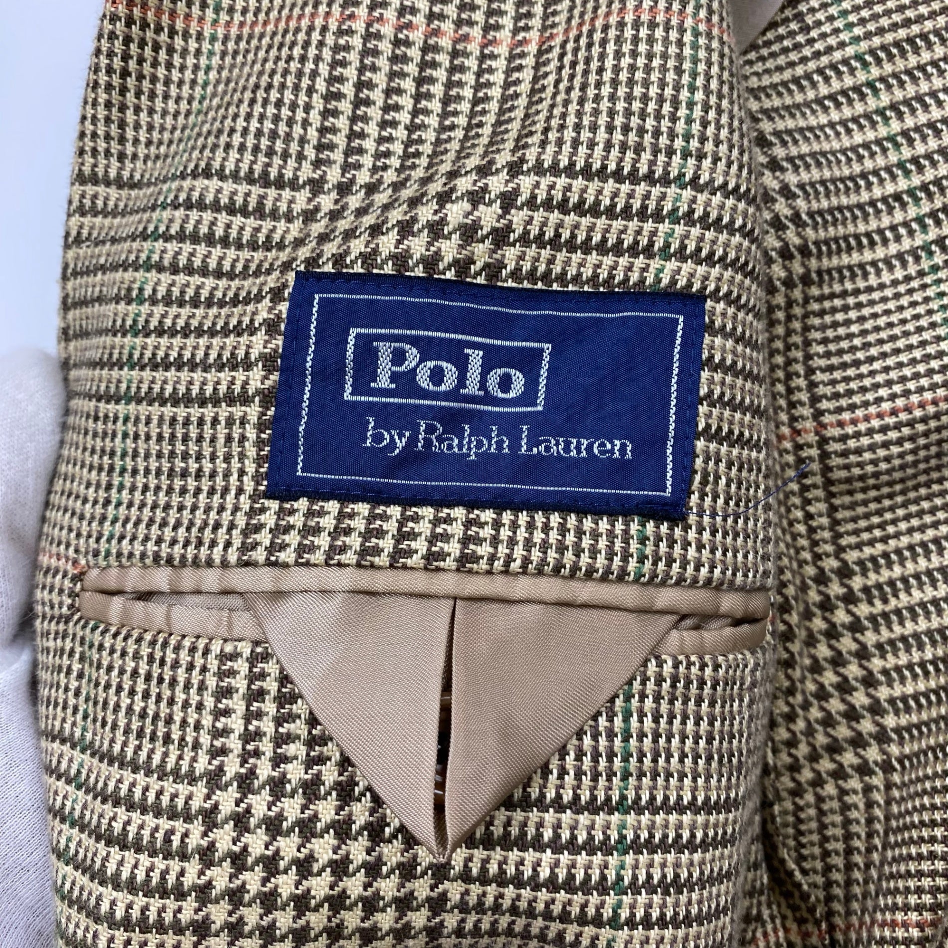 【HARITAGE ICON】 Polo by Ralph Lauren ポロ バイ ラルフローレン / リネン100％ 段返り ツイードジャケット 参考定価：150,000程度 SIZE:36S