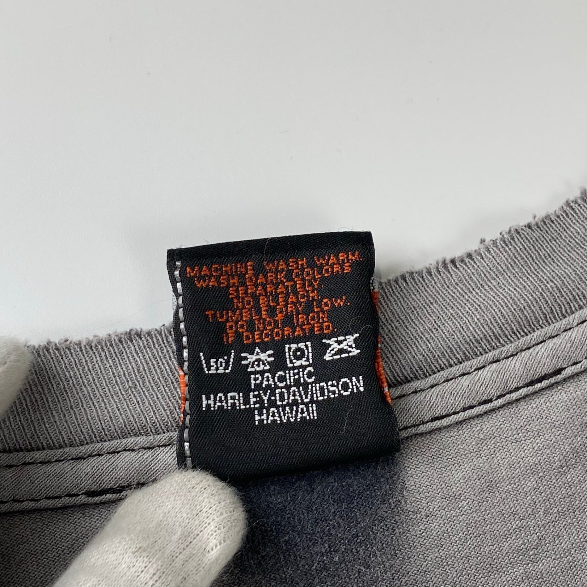 8-90s OLD HARLEY DAVIDSON ハーレーダビッドソン / フェード 両面プリント ヴィンテージ Tシャツ 鬼フェード 襤褸 SIZE：L