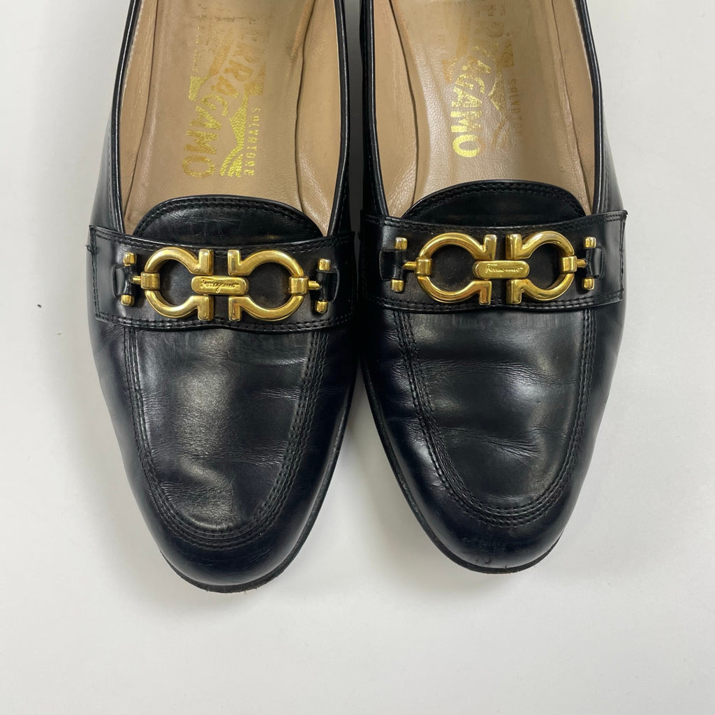 Salvatore Ferragamo / ガンチーニレザーローファー SIZE:6 1/2