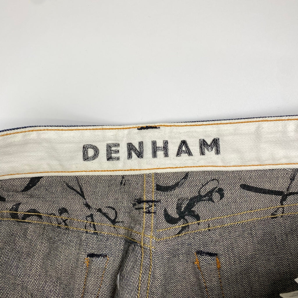 DENHAM デンハム / DRILL VJS regular fit denim pant デニムパンツ セルビッジ レザーパッチ ハサミスレキ 濃紺  SIZE:W34