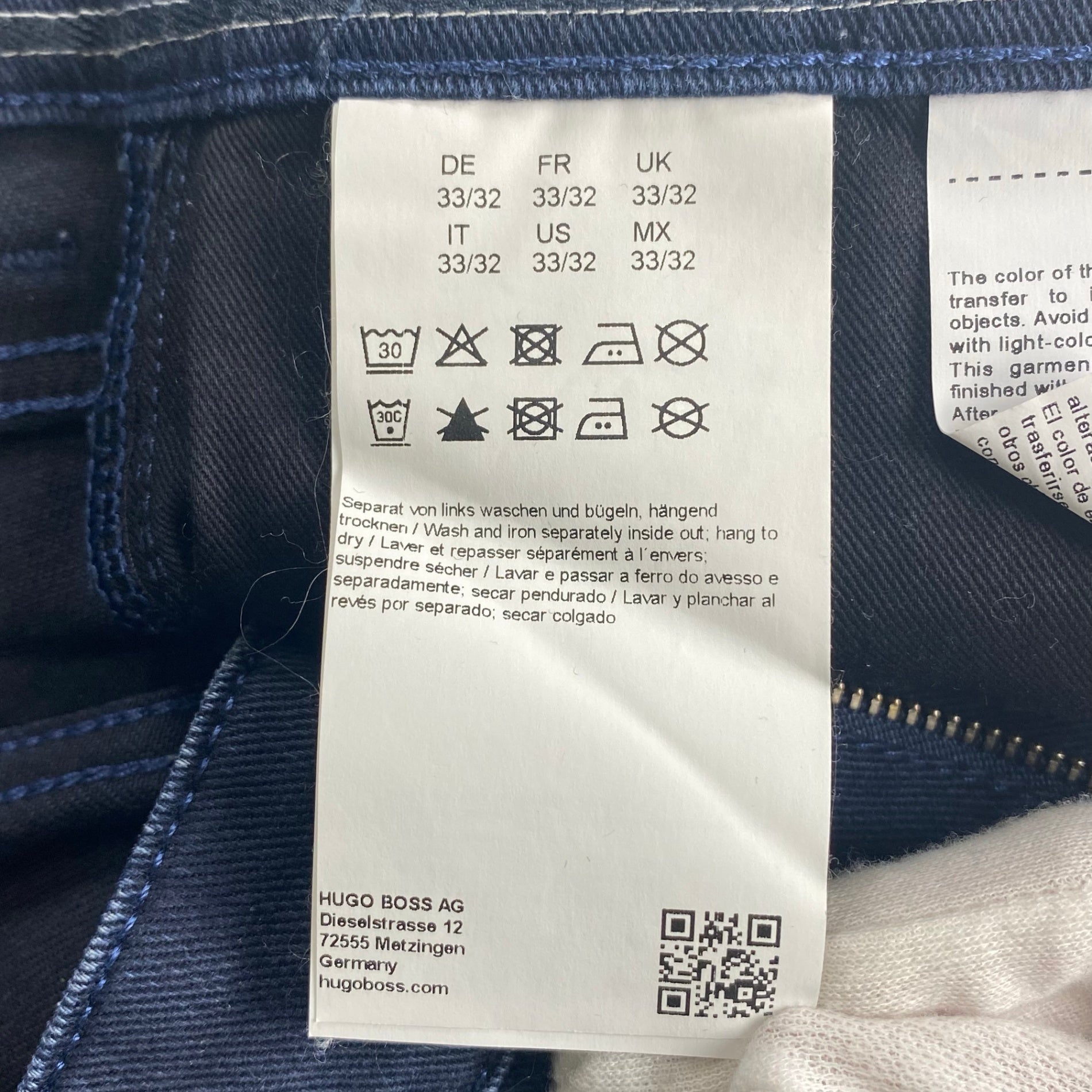 BOSS HUGO BOSS ボス ヒューゴボス / テーパード ストレッチ デニムパンツ デニムの名門Candiani社製 SIZE：W33 L32