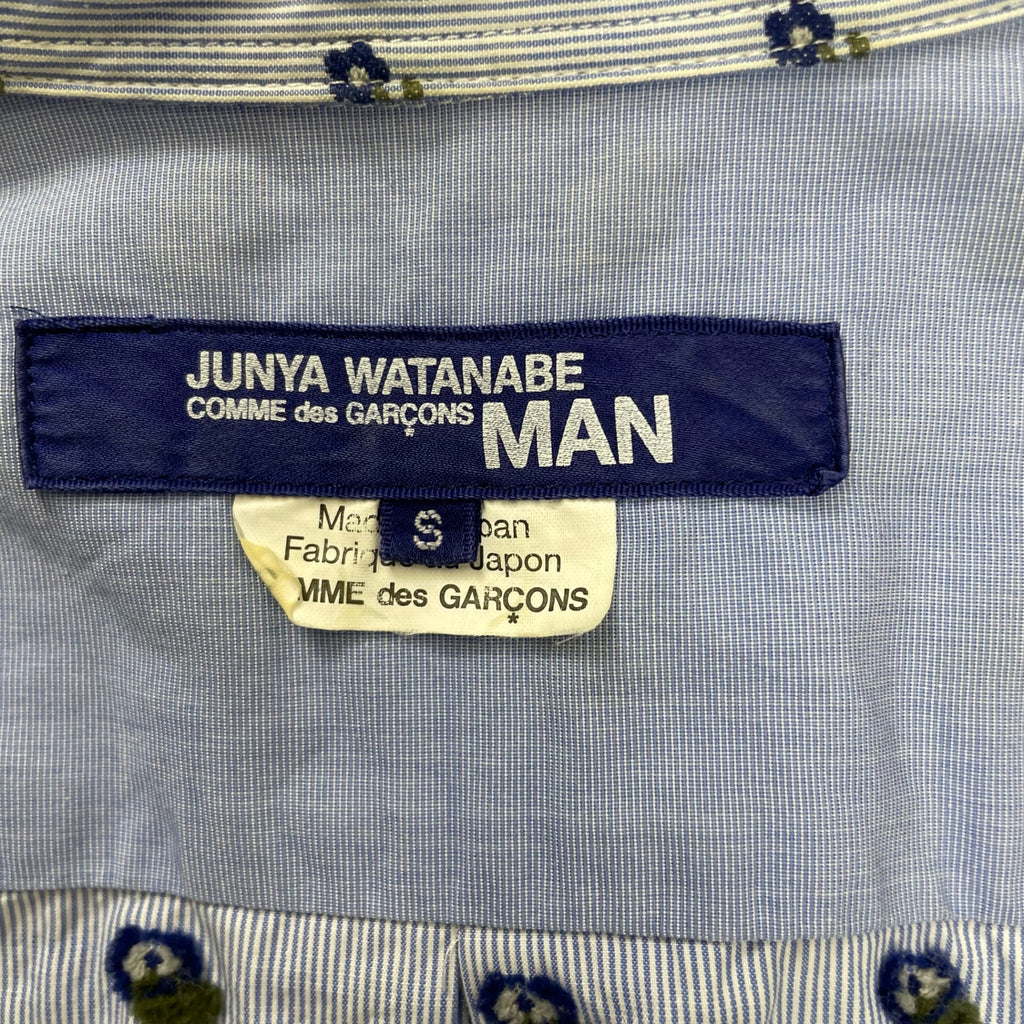 JUNYA WATANABE COMME des Garcons MAN ジュンヤワタナベ コムデギャルソン メン / フラワー刺繍切替シャツ 日本製 SIZE:S