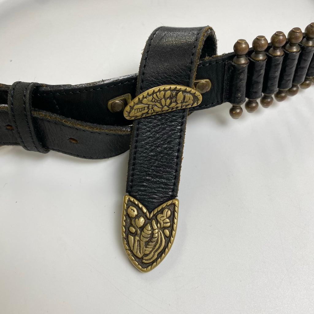 KENSHO ケンショウ / バレットデザイン レザーベルト 彫金 全長101cm