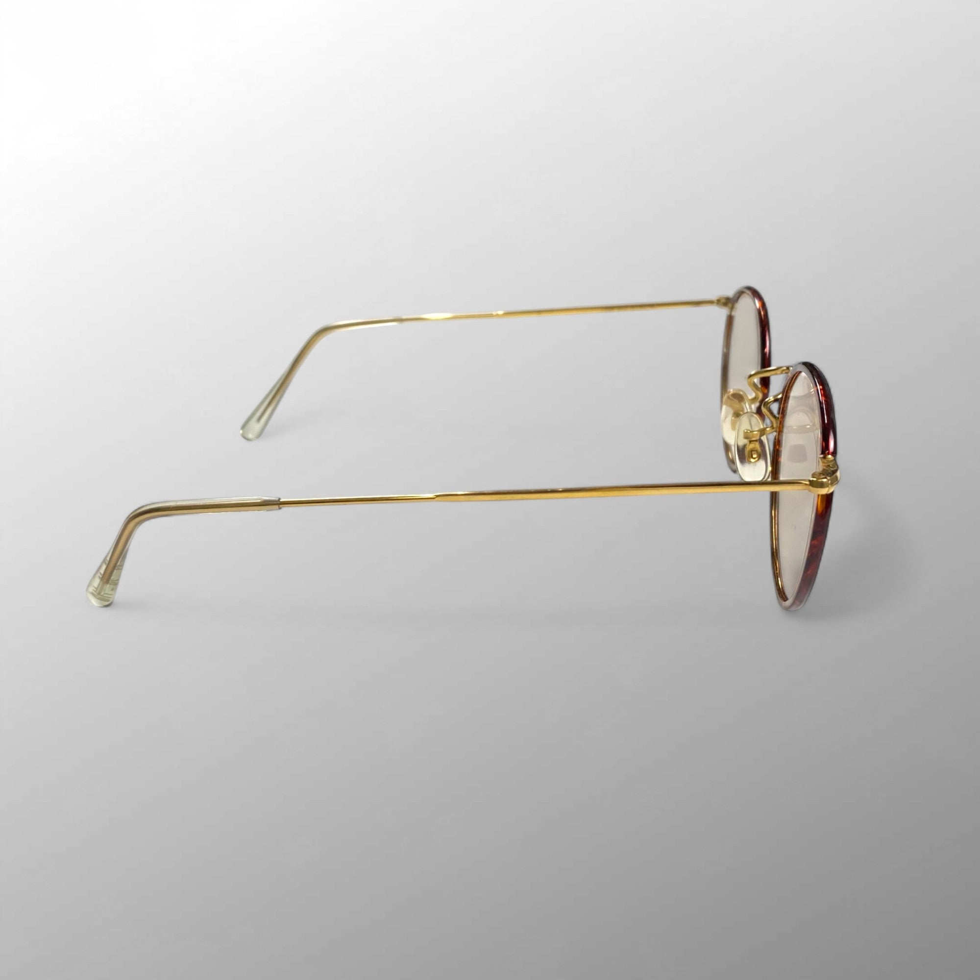 デッドストック 70s Hilton Classic / セル巻 パント型 デモレンズ入り 14K RG Chestnutカラー