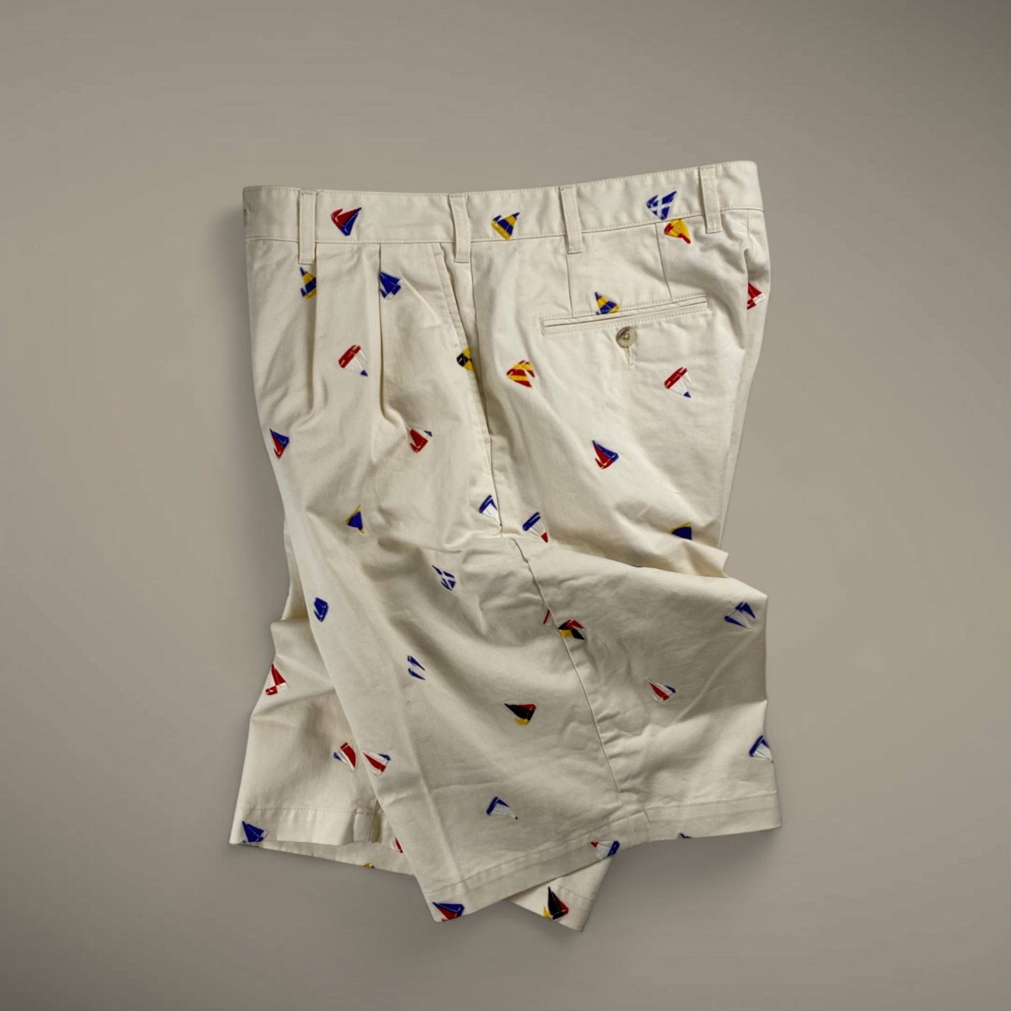 【未使用】 BEAMS PLUS ビームスプラス / 2 Pleats Shorts Embroidery On Print 5ポケット 2タック ハーフパンツ 参考定価：30,000+tax SIZE:L