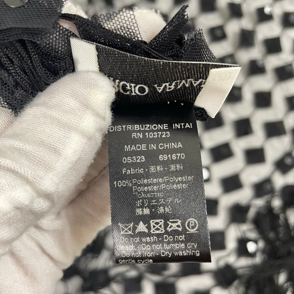 GIORGIO ARMANI / メッシュ×フリンジ サンカクストール 参考定価：60,000程度