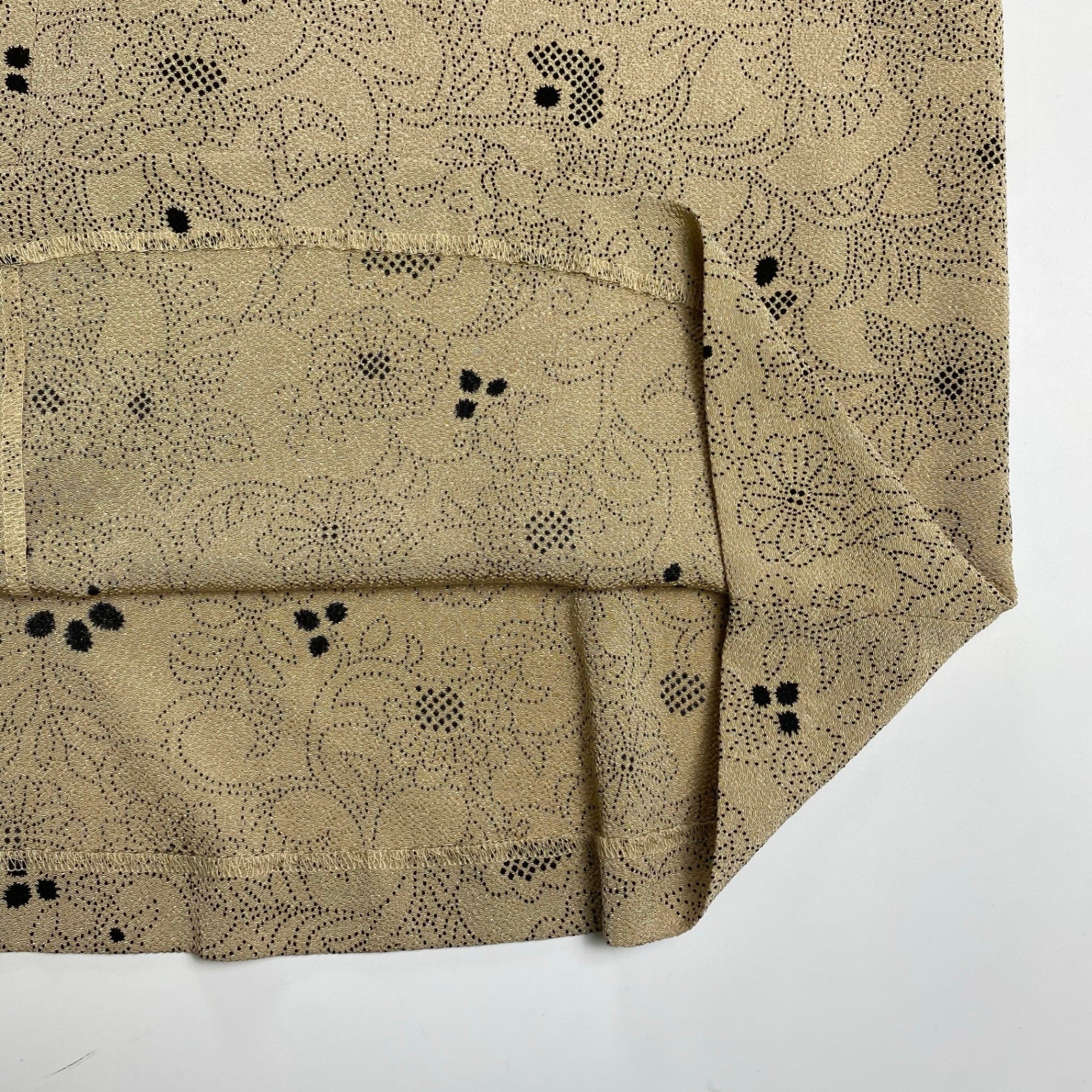 Hitoshi Tamura 詩仙堂 / ちりめん 点描 ワンピース くるみボタン 日本製 参考定価：35,000程度