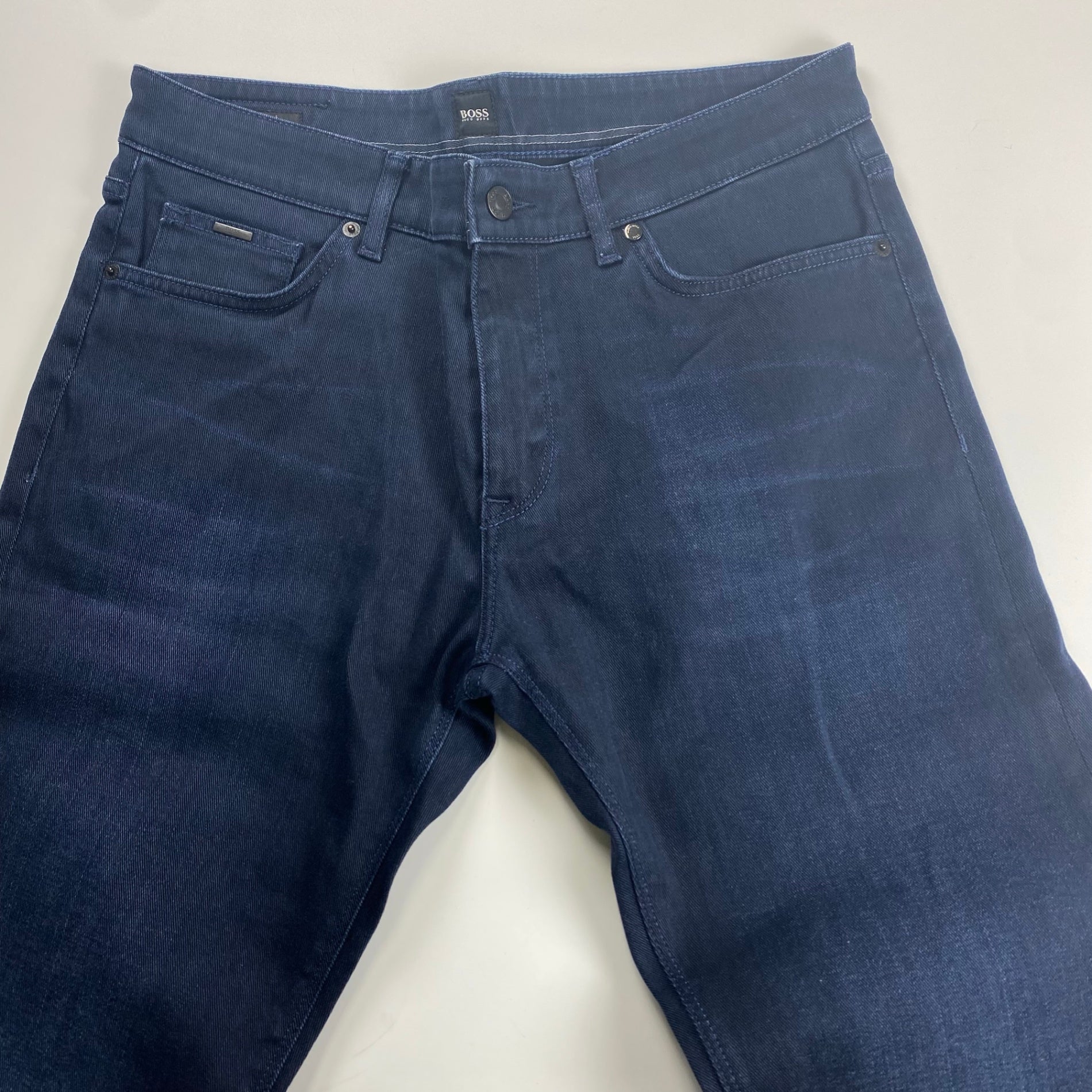 BOSS HUGO BOSS ボス ヒューゴボス / テーパード ストレッチ デニムパンツ デニムの名門Candiani社製 SIZE：W33 L32