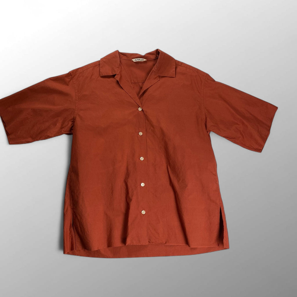 AURALEE オーラリー / SELVEDGE WEATHER CLOTH HALF SLEEVED SHIRTS オープンカラーシャツ SIZE：1