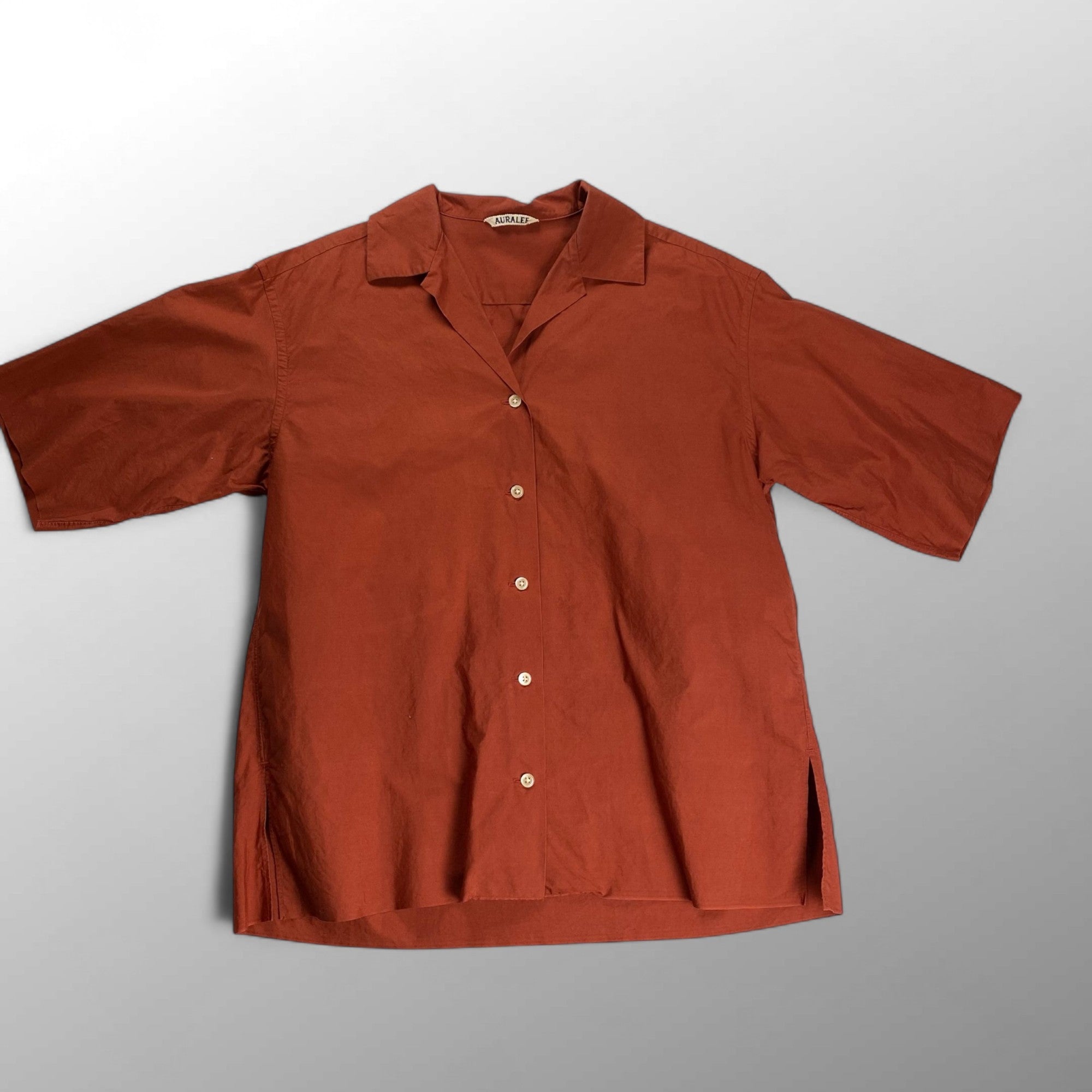 AURALEE オーラリー / SELVEDGE WEATHER CLOTH HALF SLEEVED SHIRTS オープンカラーシャツ SIZE：1