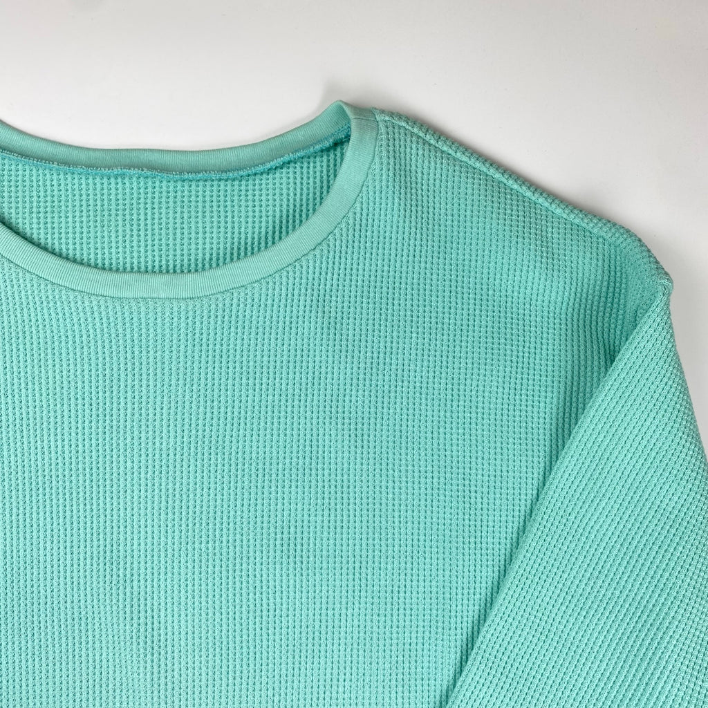 【タグ付・美品】 Tie-up タイアップ / WAFFLE BIG THERMAL サーマル ブルー コットン100％ 日本製 参考定価：18,000+tax SIZE:M