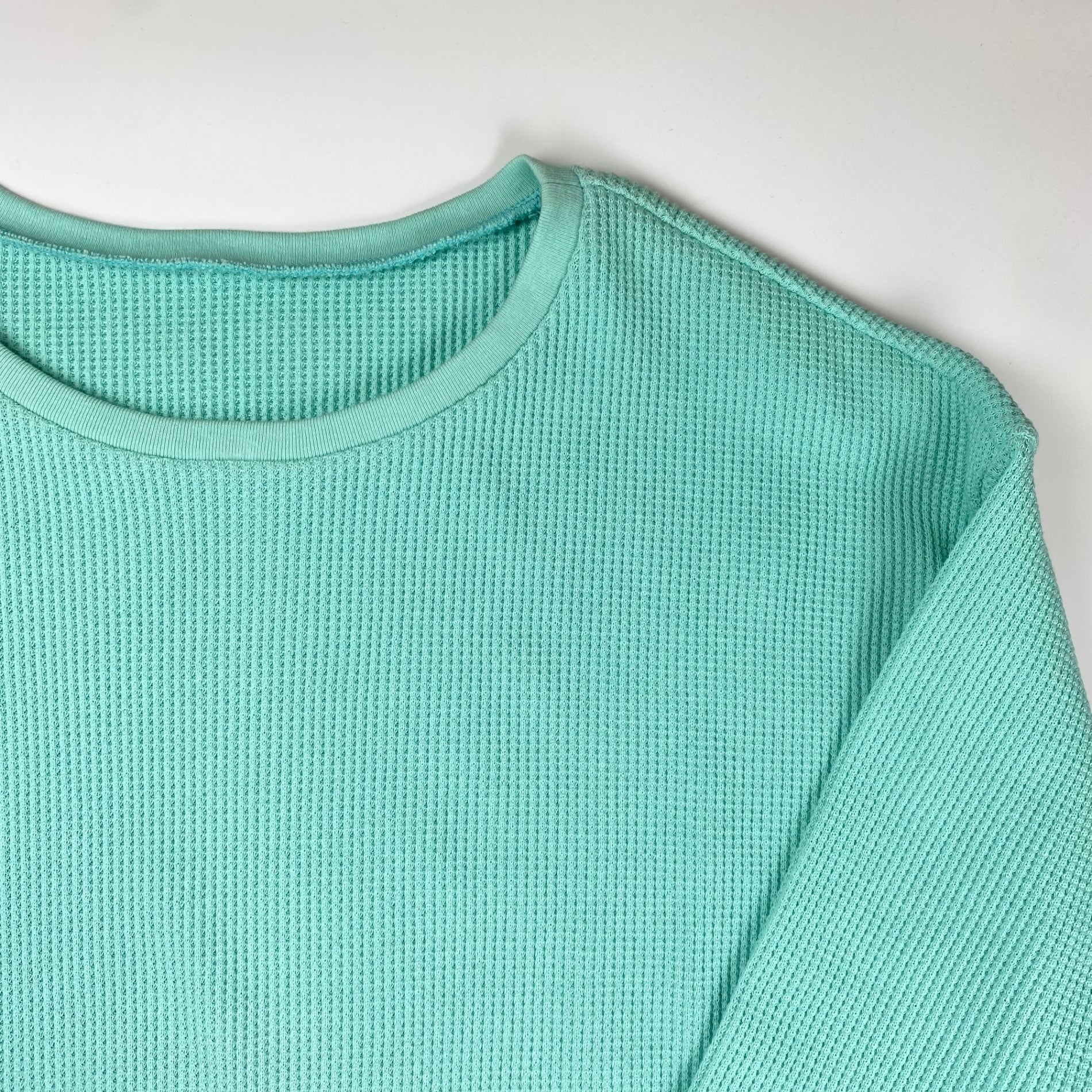 【タグ付・美品】 Tie-up タイアップ / WAFFLE BIG THERMAL サーマル ブルー コットン100％ 日本製 参考定価：18,000+tax SIZE:M