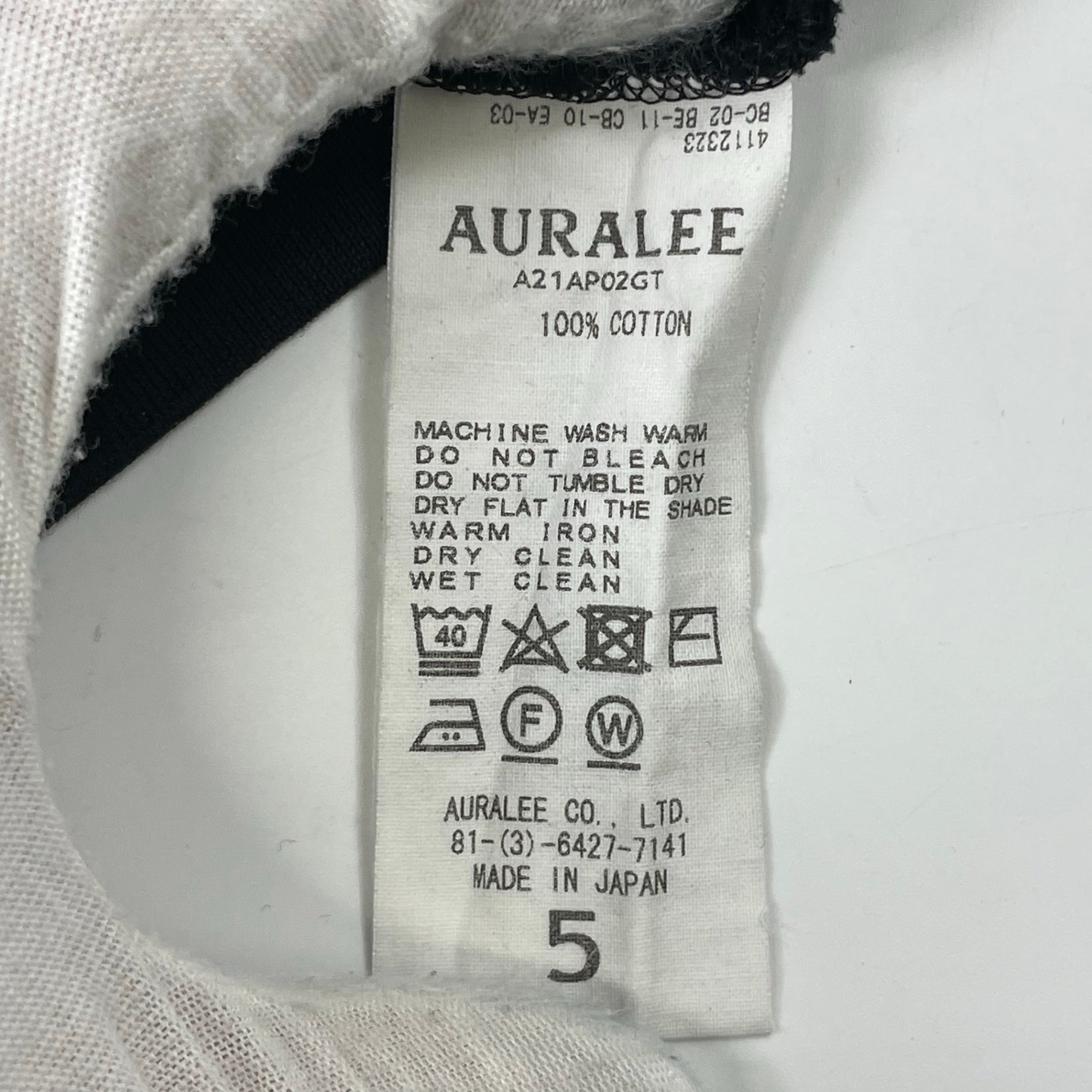 AURALEE / LUSTER PLAITING HI NECK L/S TEE 参考定価：15,000+tax SIZE:5