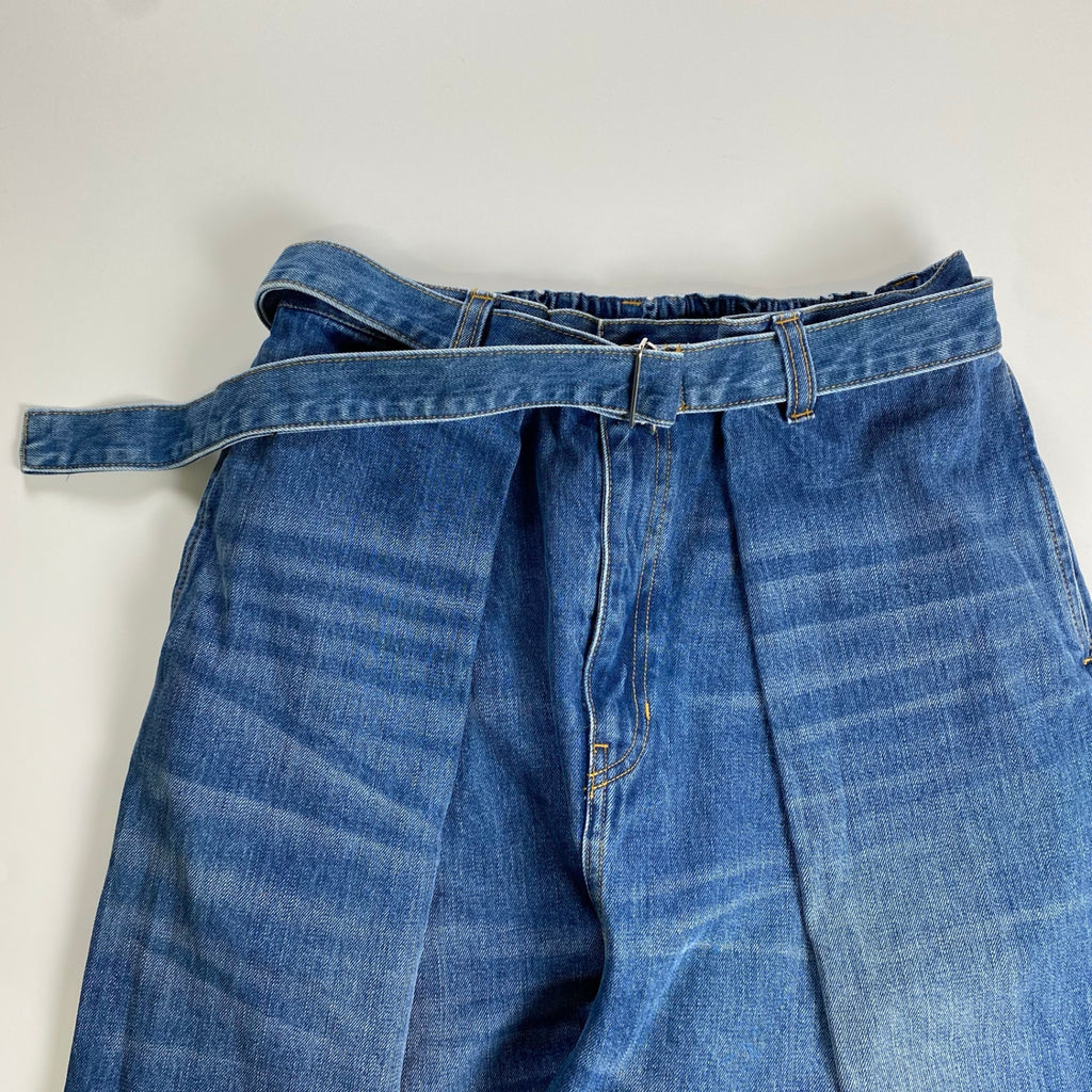 MAISON SPECIAL メゾンスペシャル / フォールドタックベルテッドハイパーワイドデニムパンツ 参考定価：19,800+tax SIZE:0