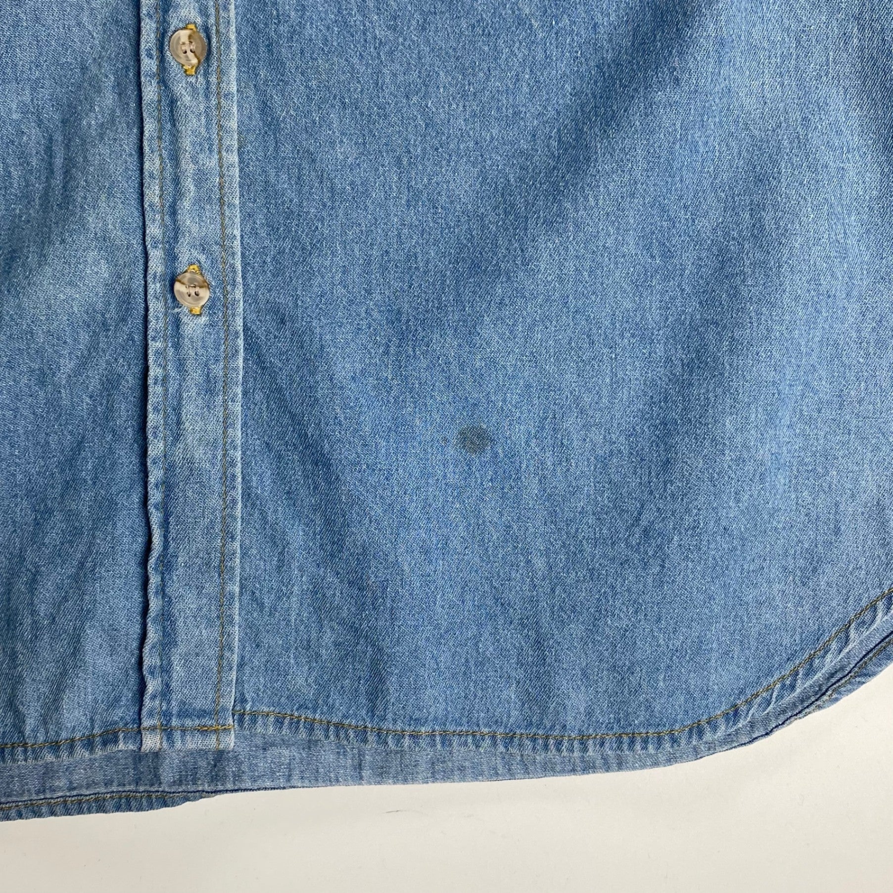 90年代 MICKEY UNLIMITED ディズニー ミッキー / ミッキープリント デニムシャツ ユニセックス SIZE：L