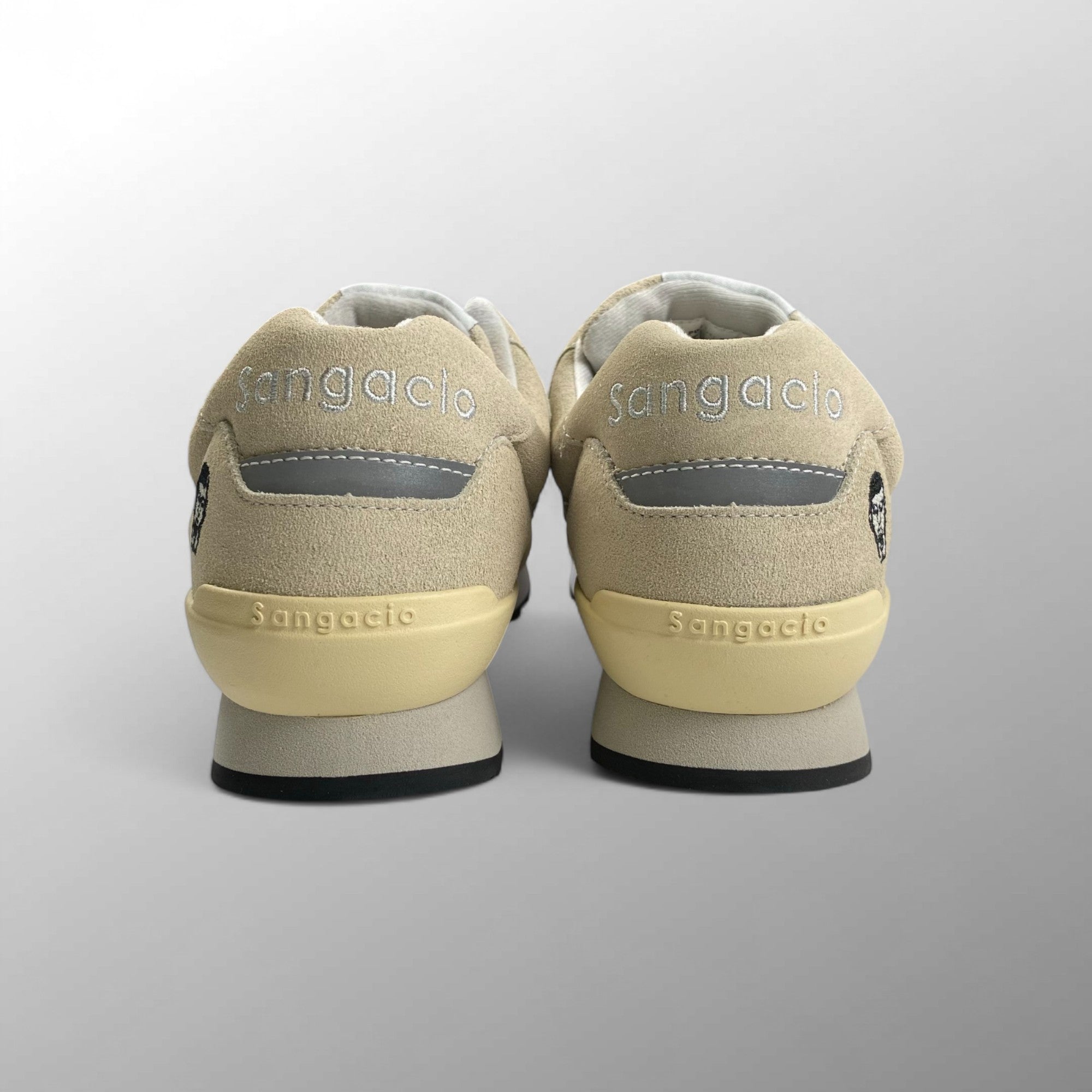 【未使用品】 Sangacio × PUNK DRUNKERS サンガッチョ パンクドランカーズ / にゅ × PDS「パ」 コラボスニーカー LIGHT GRAY