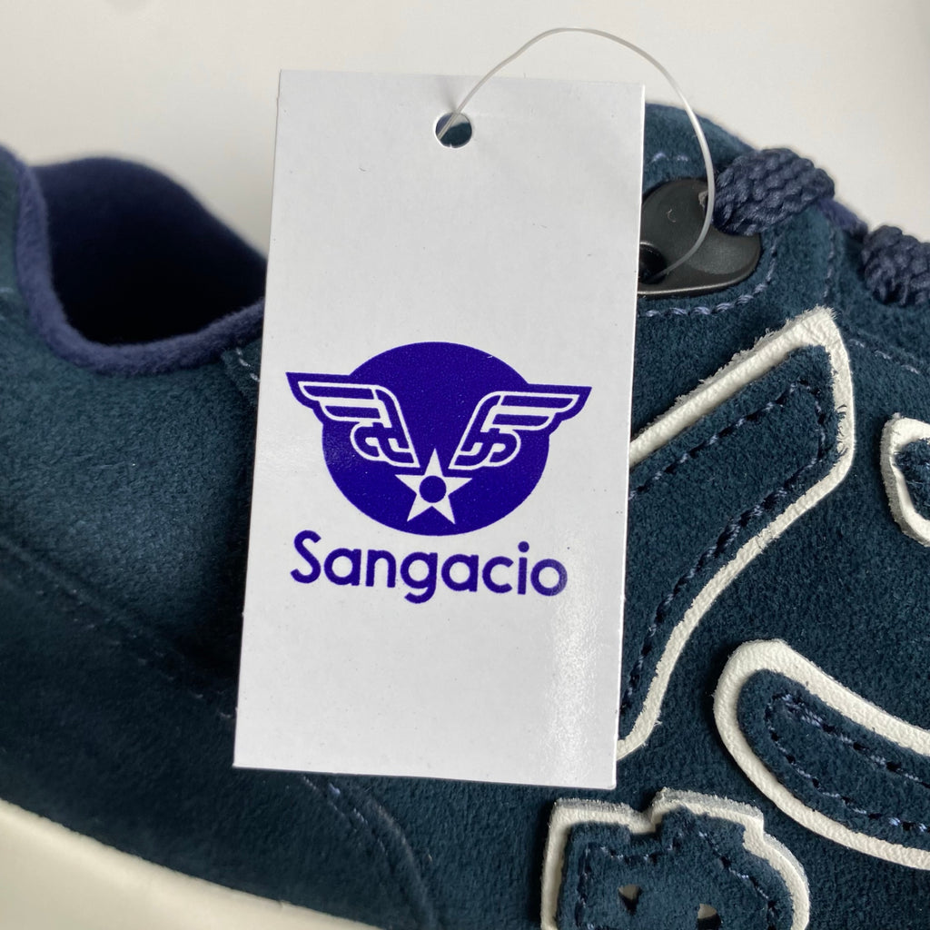 【未使用】 Sangacio サンガッチョ / BLUE × NAVY カウレザースニーカー 参考定価：24,000+tax SIZE:27cm