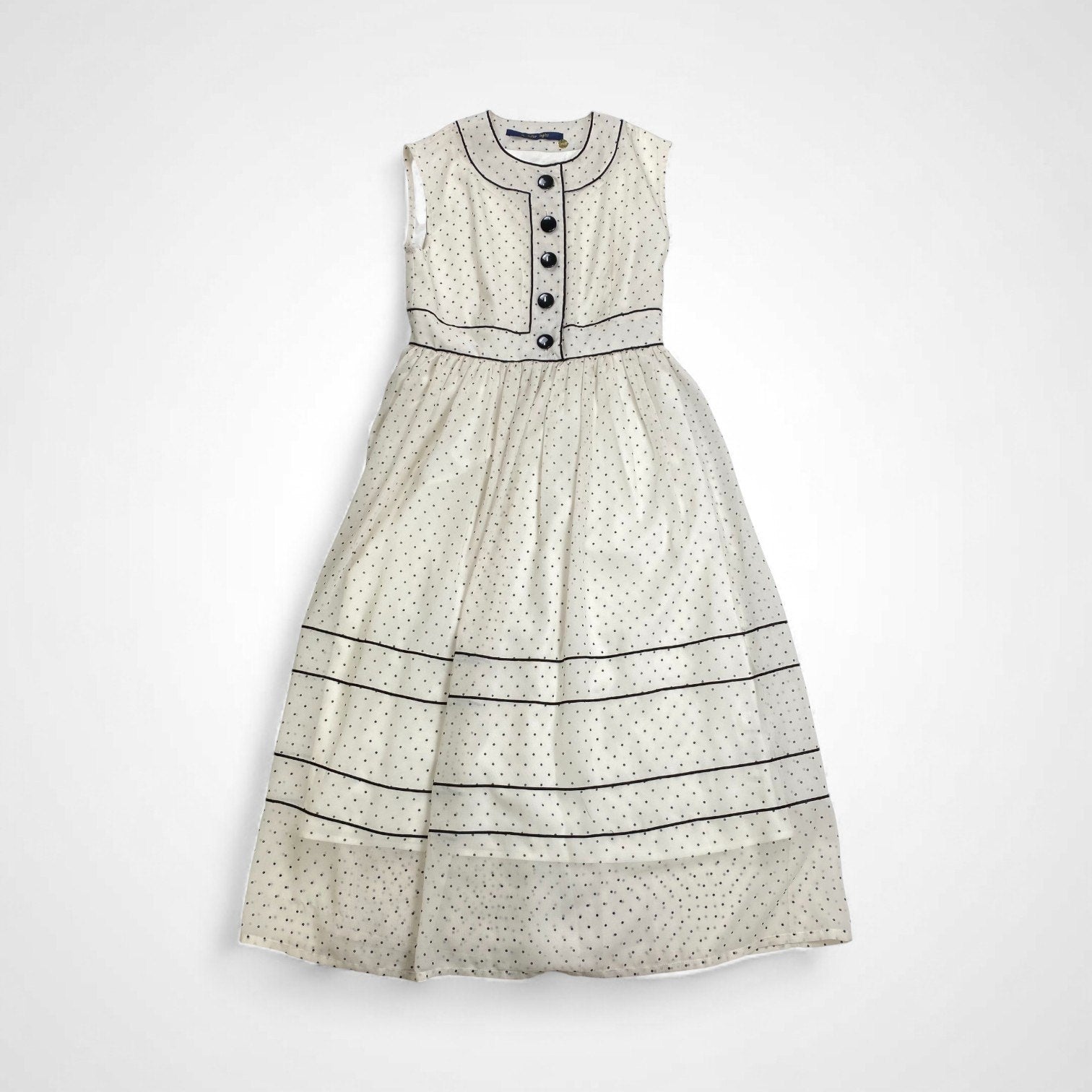 an another angelus アン アナザー アンジェラス / 配色ラインシアードットワンピース 参考定価：16,000+tax