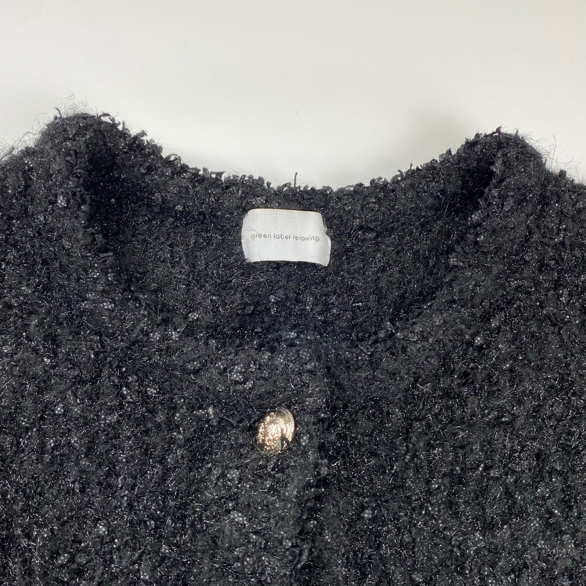 green label relaxing グリーンレーベル リラクシング / ツイード ニット カーディガン 参考定価：14,000+tax SIZE:FREE