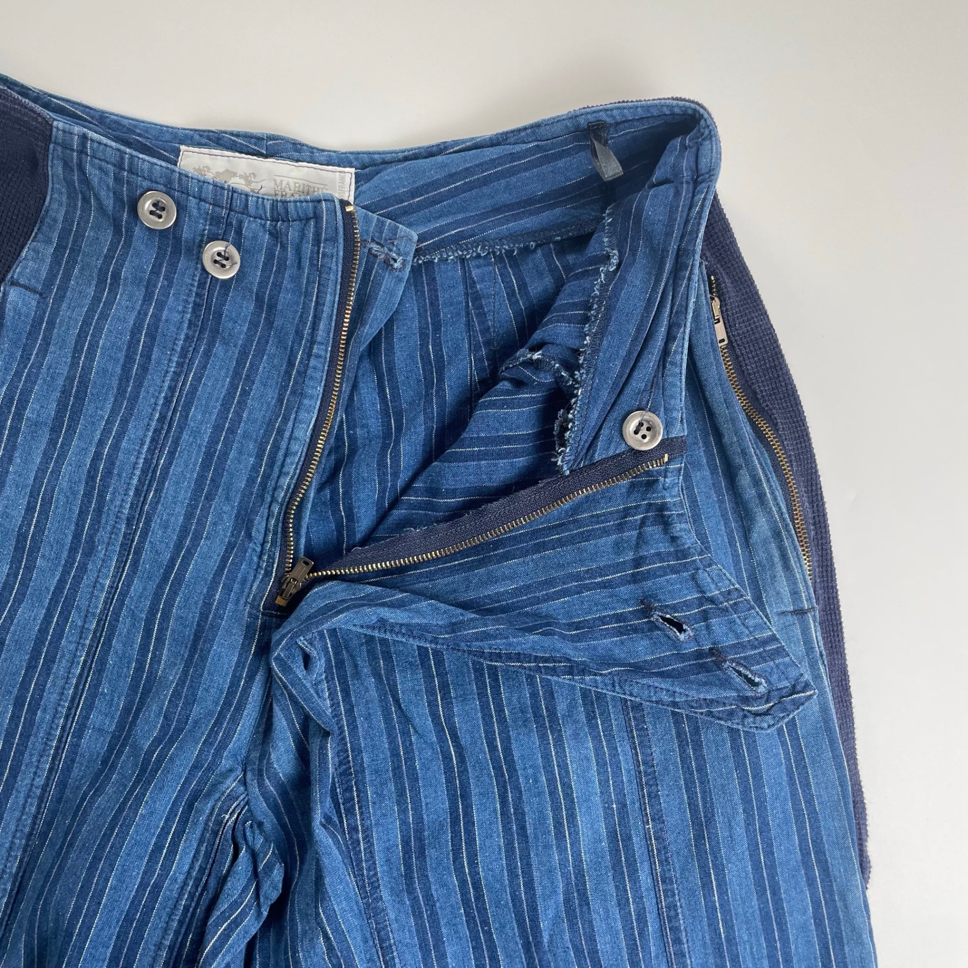 MARITHE + FRANCOIS GIRBAUD マリテフランソワジルボー / 80s VINTAGE 変形ギミックパンツ デニム×サーマル SIZE:36