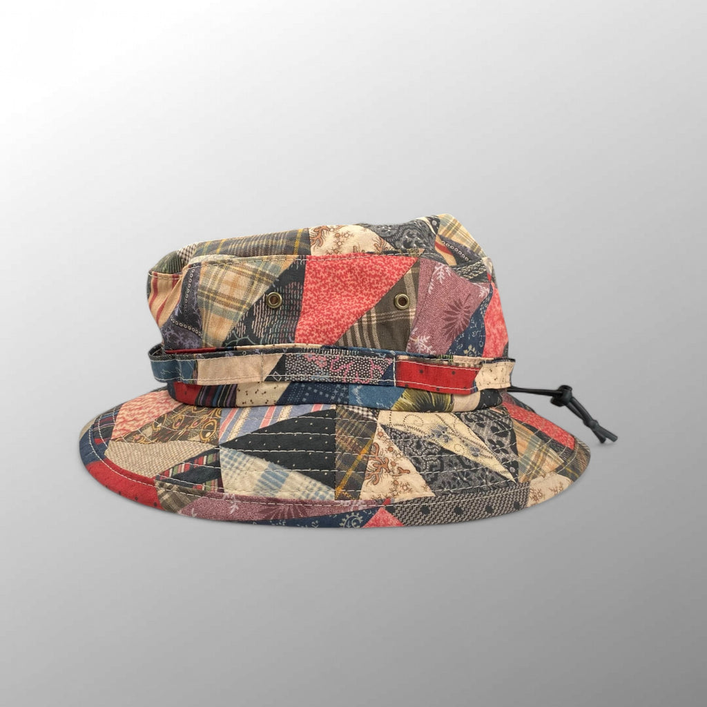 【25SS 極美品】BEAMS PLUS ビームスプラス / バケットハット パッチワークプリント アジャスター付 参考定価：11,000+tax