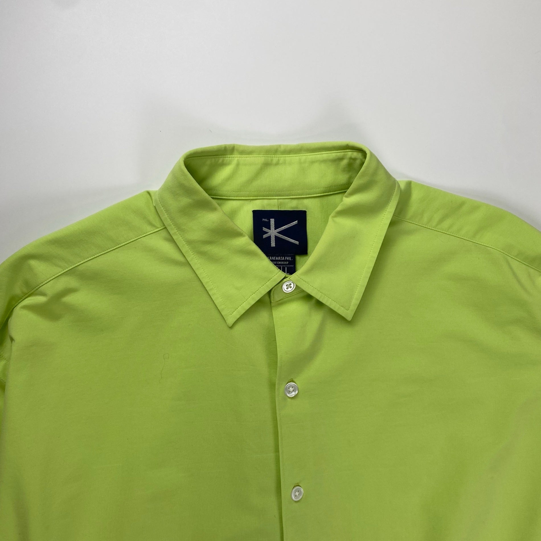 KANEMASA PHIL カネマサ フィル / ROYAL OX DRESS JERSEY SHIRT シャツ ライムグリーン 参考定価：25,000+tax SIZE：L