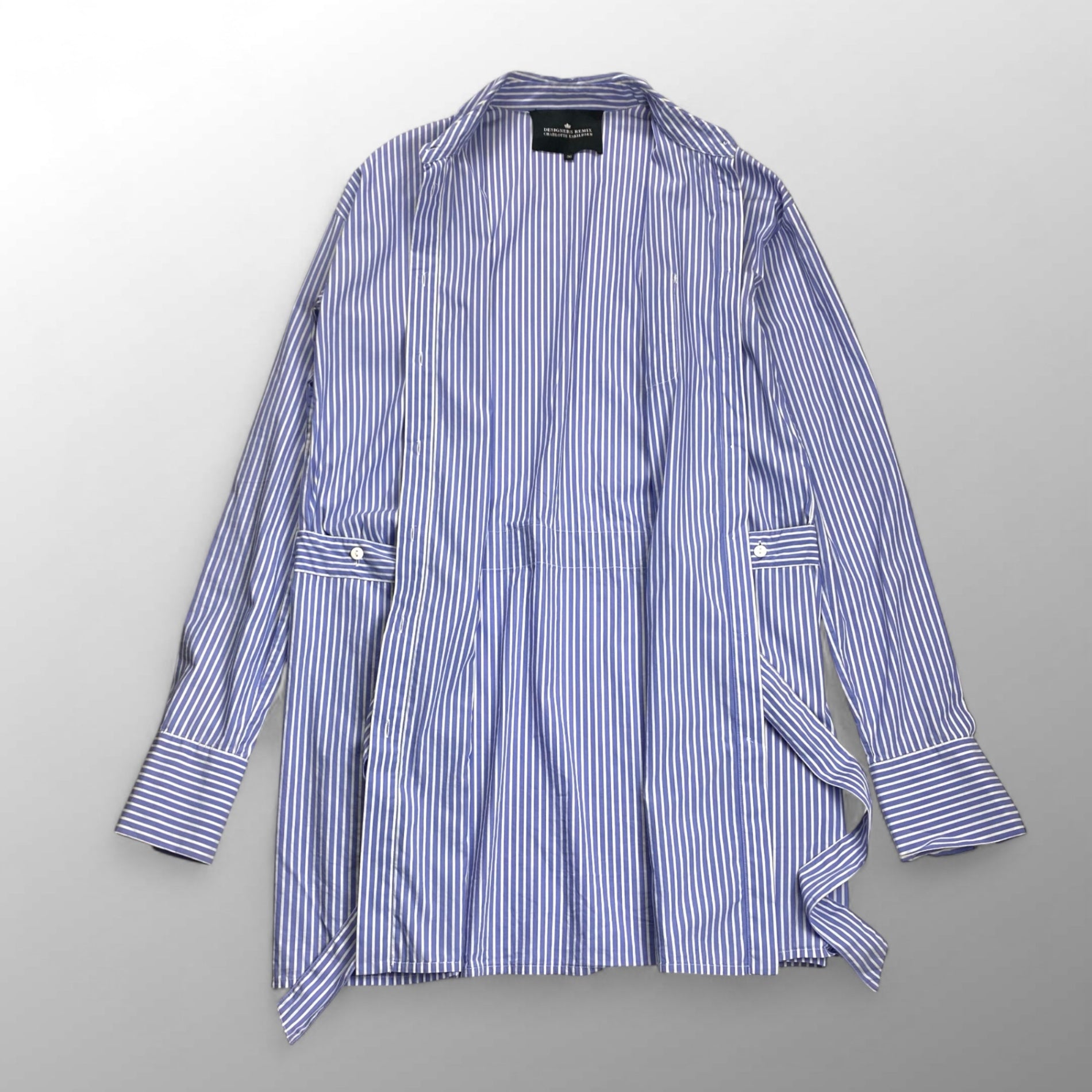 DESIGNERS REMIX CHARLOTTE ESKILDSEN / ストライプシャツ チュニック ウエストベルト 参考定価：25,000程度 SIZE：36(FREE SIZE)