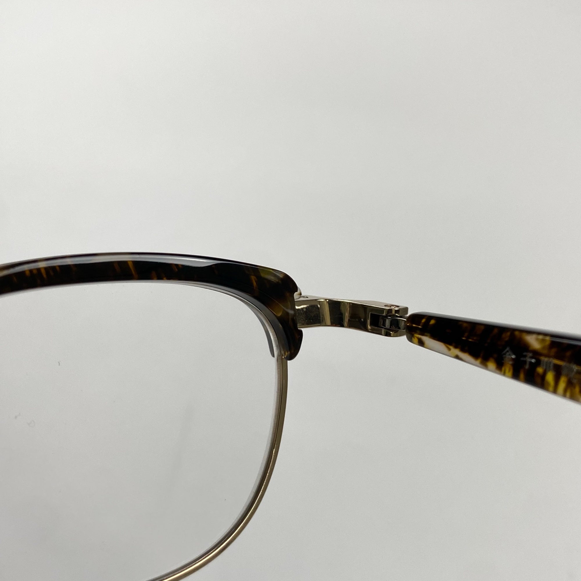 金子眼鏡 「PREMIUM」ライン / サーモント シルバーコンビ ブラウンイエロー 度なしクリアレンズ  参考定価：82,000+tax