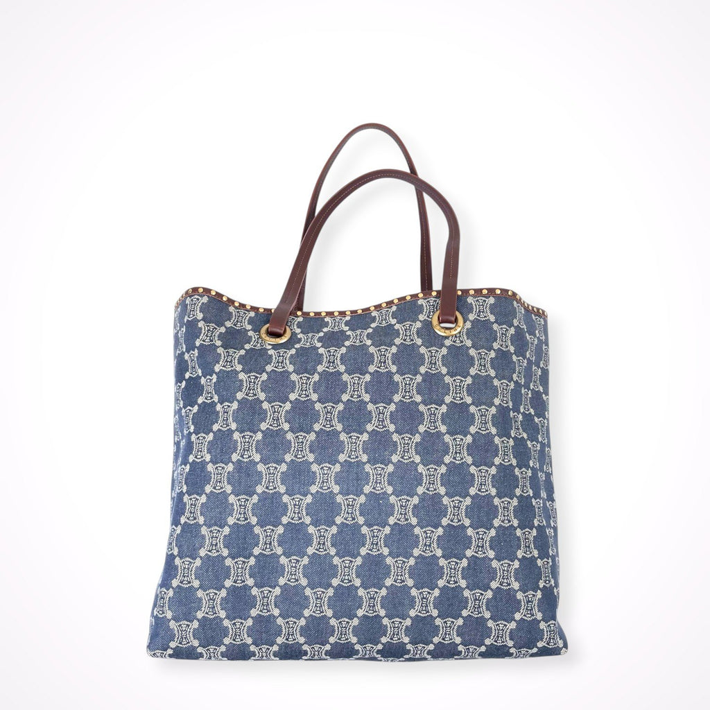 CELINE / スタッズデザイン デニムマカダムトートバッグ