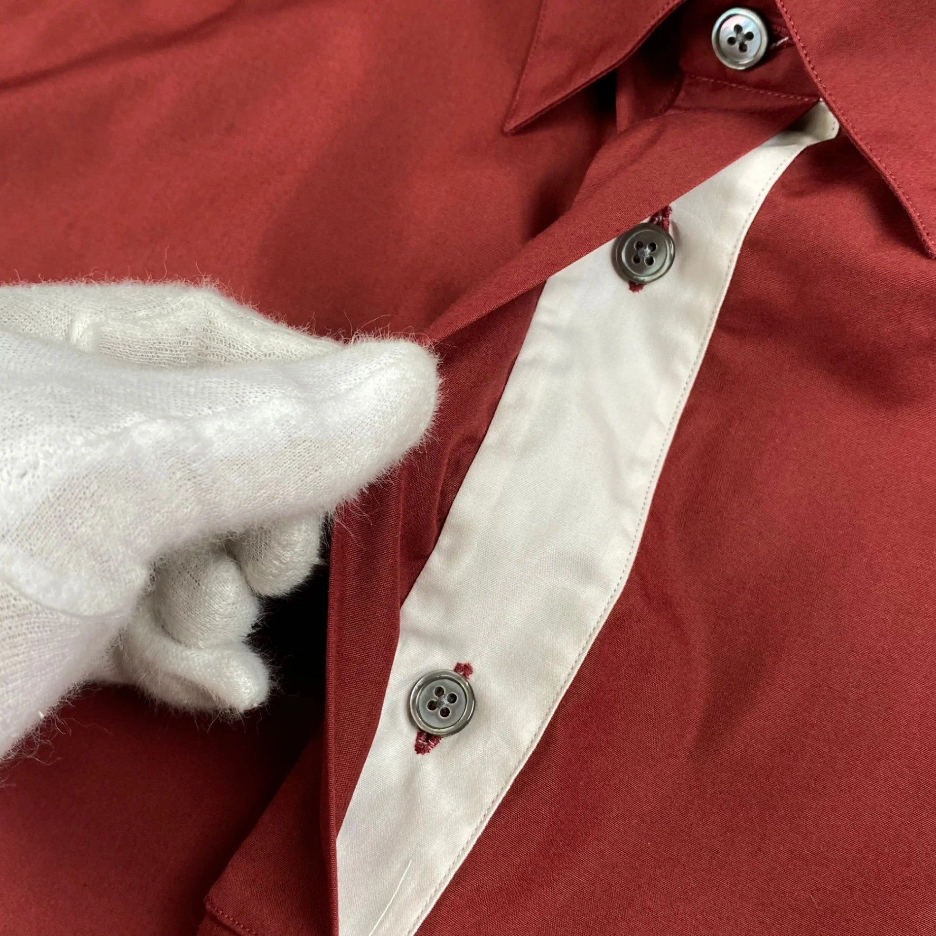 【美品】 HERMES エルメス / 半袖 ハイドボタン デザイン シャツ SIZE:40（L程度）