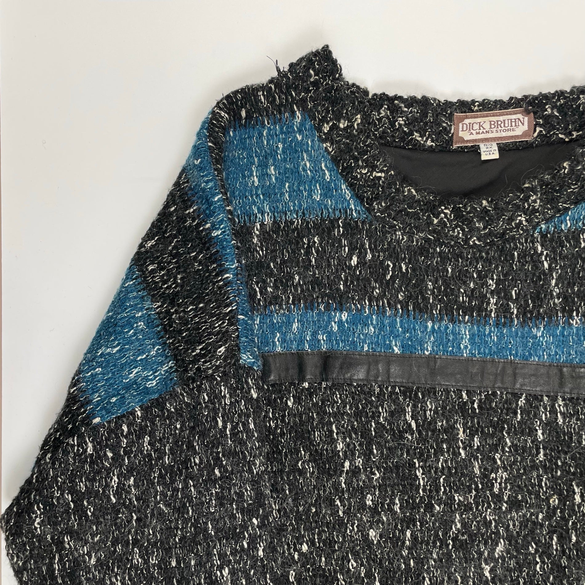 VINTAGE / US製レザー切替ニット SIZE：2X